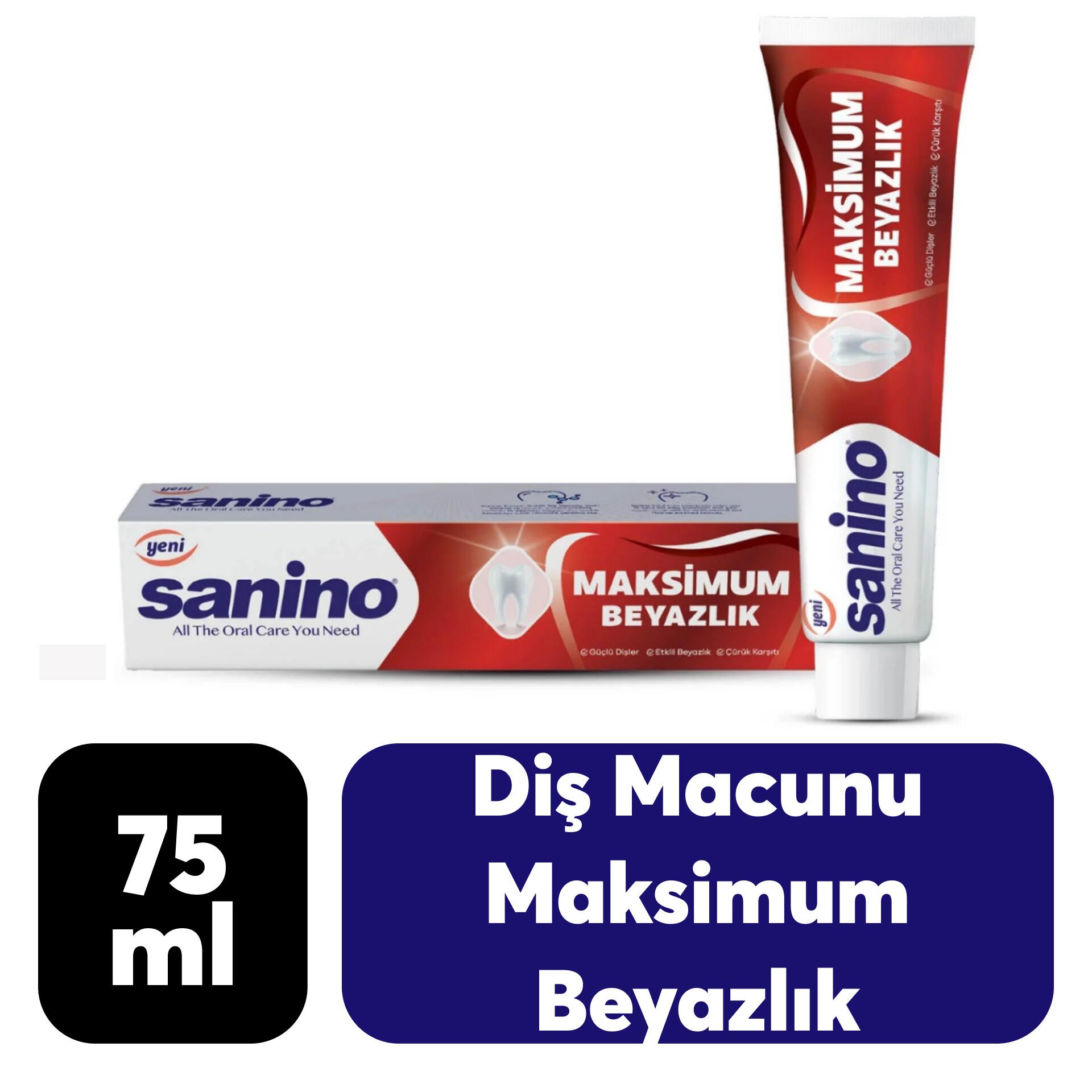 Diş Macunu Sanino 75 ml Pure White