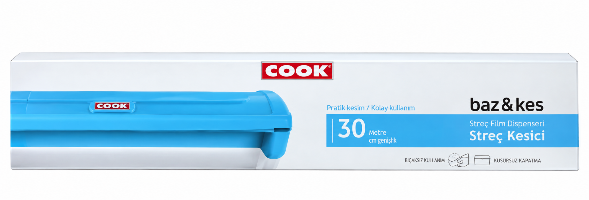 Cook Bas Kes Streç Flim Mavi Kutu 30*30 Cm