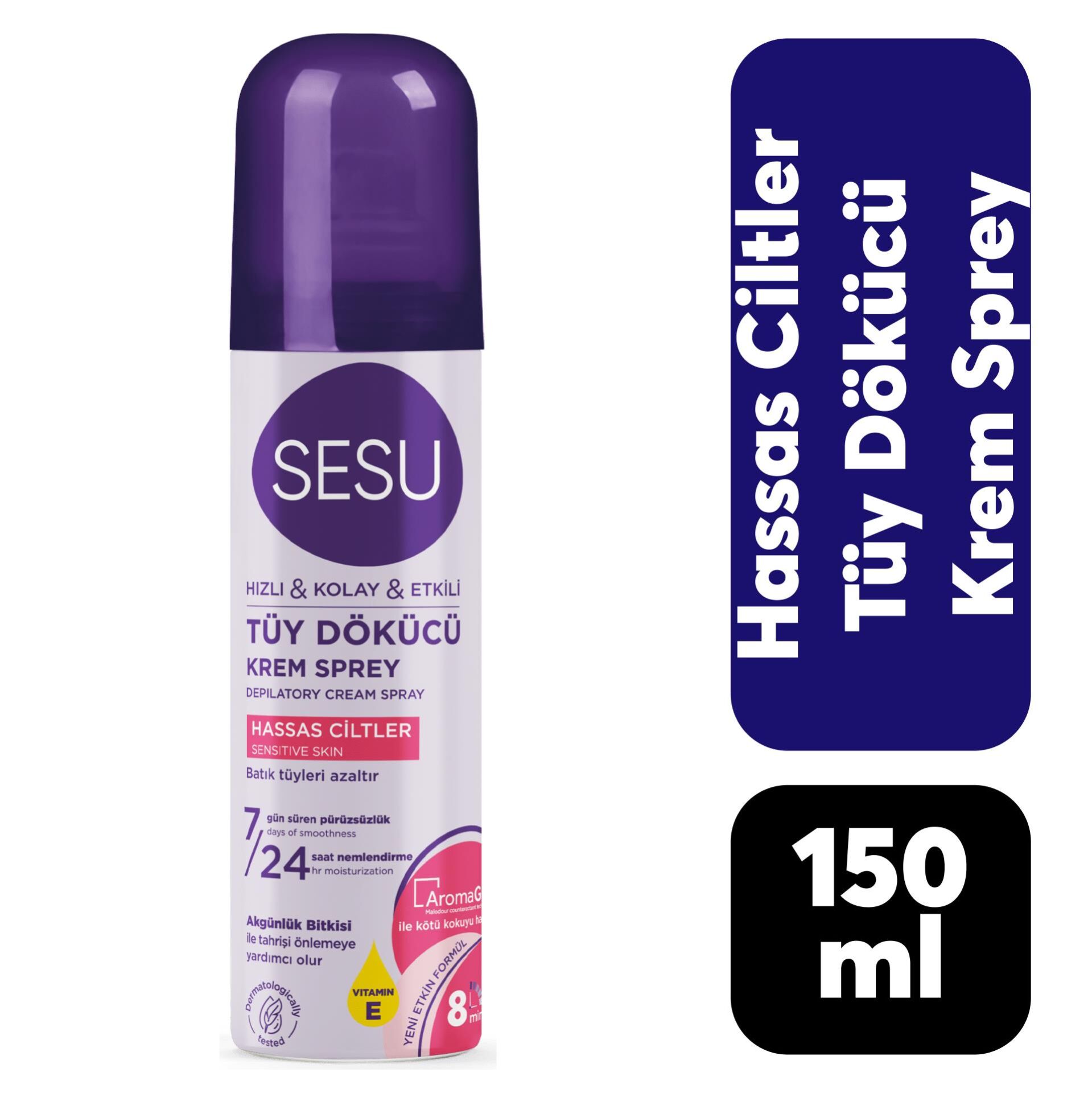 Sesu Tüy Dökücü Krem Sprey 150 ml Hassas Cilt