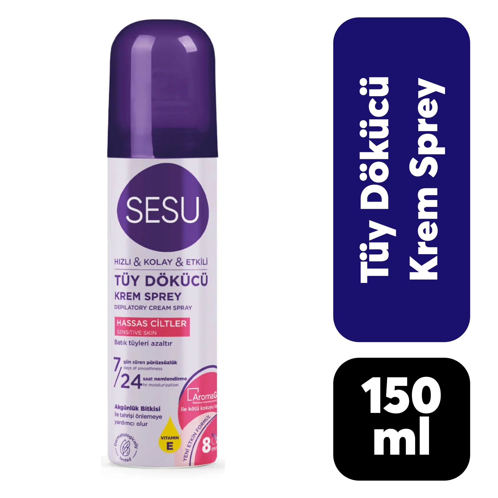 Sesu Tüy Dökücü Krem Sprey 150 ml Hassas Cilt