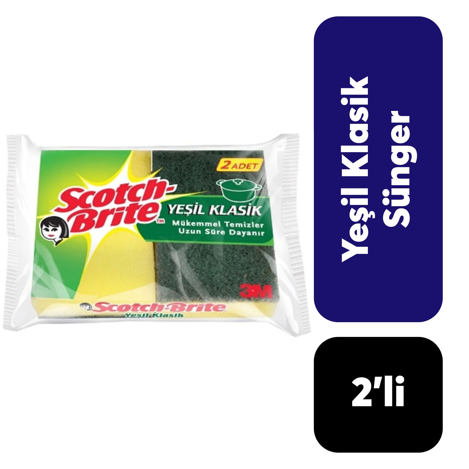 Scotch Brite Yeşil Klasik 2 Li Sünger