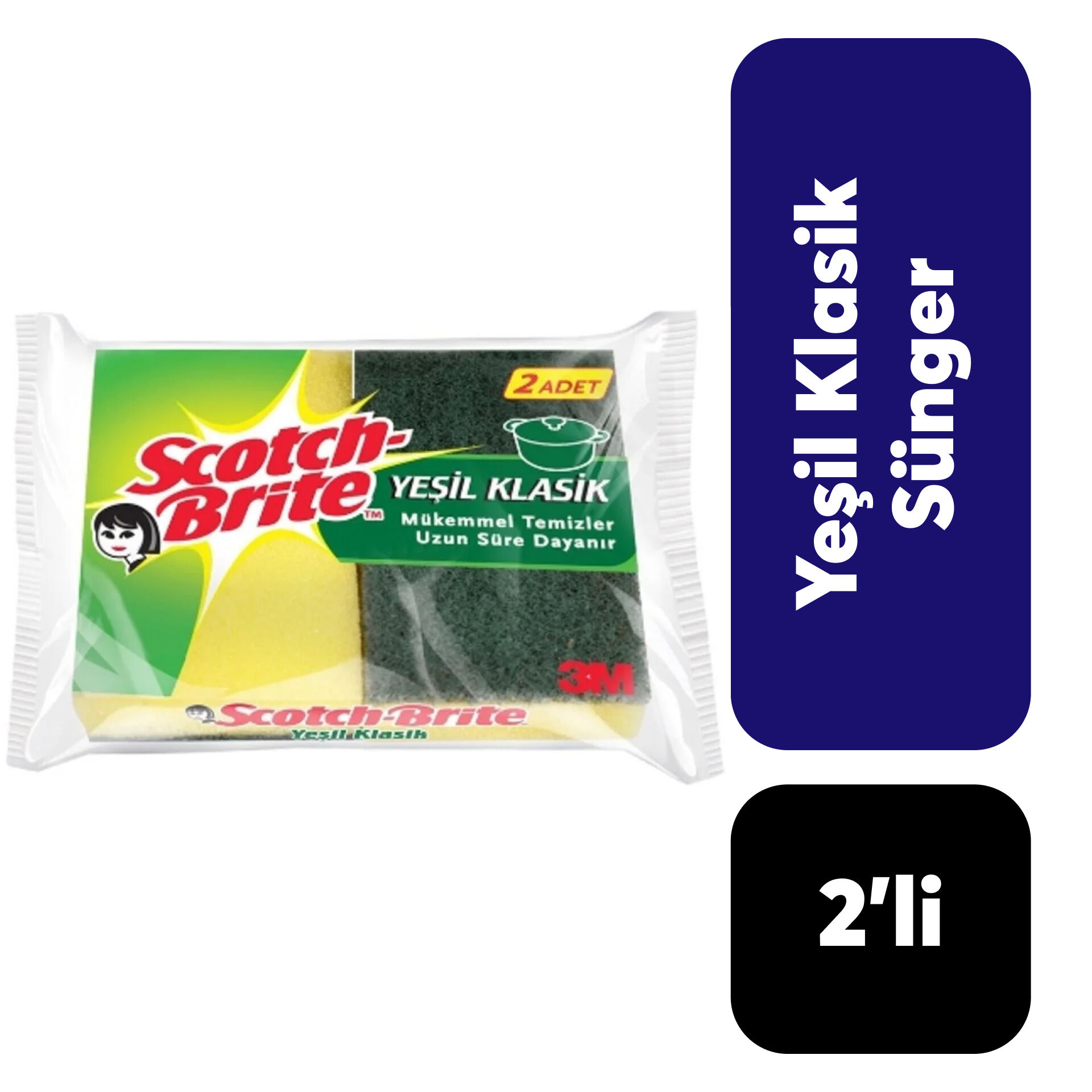 Scotch Brite Yeşil Klasik 2 Li Sünger