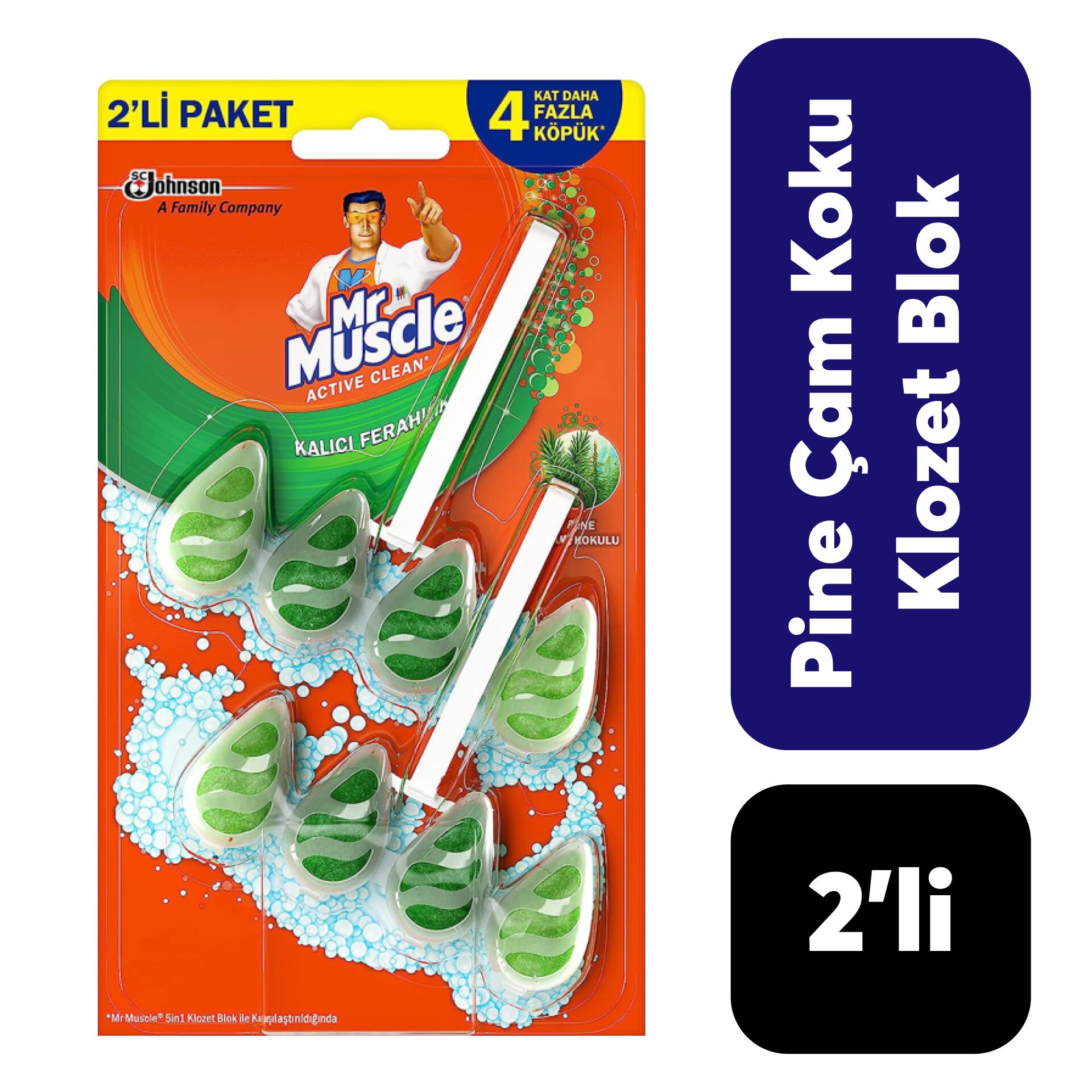 Klozet Blok Mr.Muscle 2’li Çam Kokulu