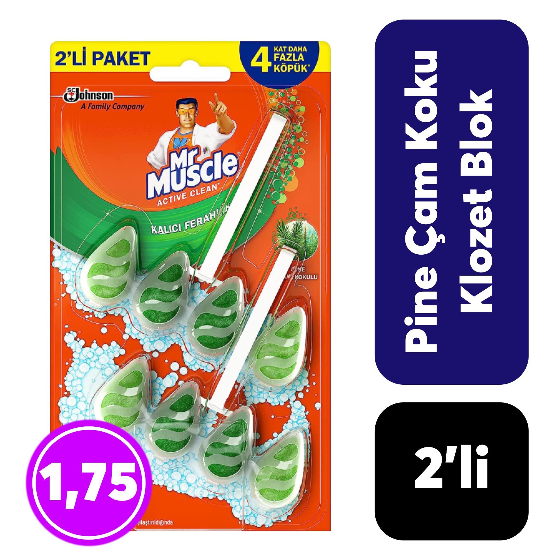 ..Mr.Muscle Klozet Blok 2’li Çam Kokulu