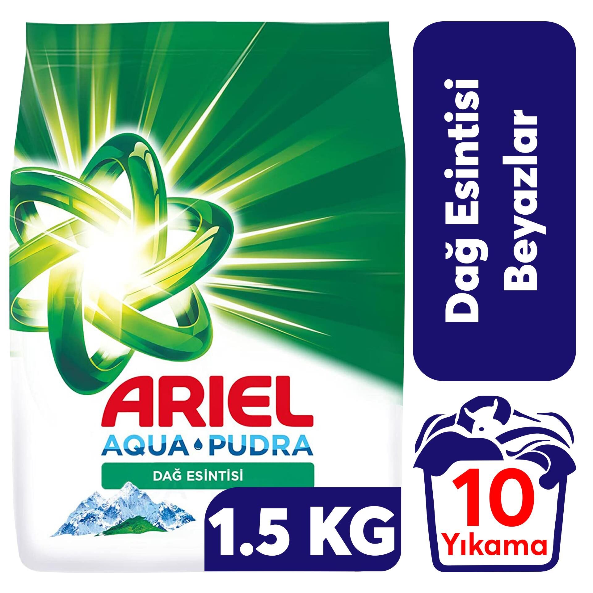 Ariel Dağ Esintisi 1,5 Kg Aquapudra Toz Çamaşır Deterjanı