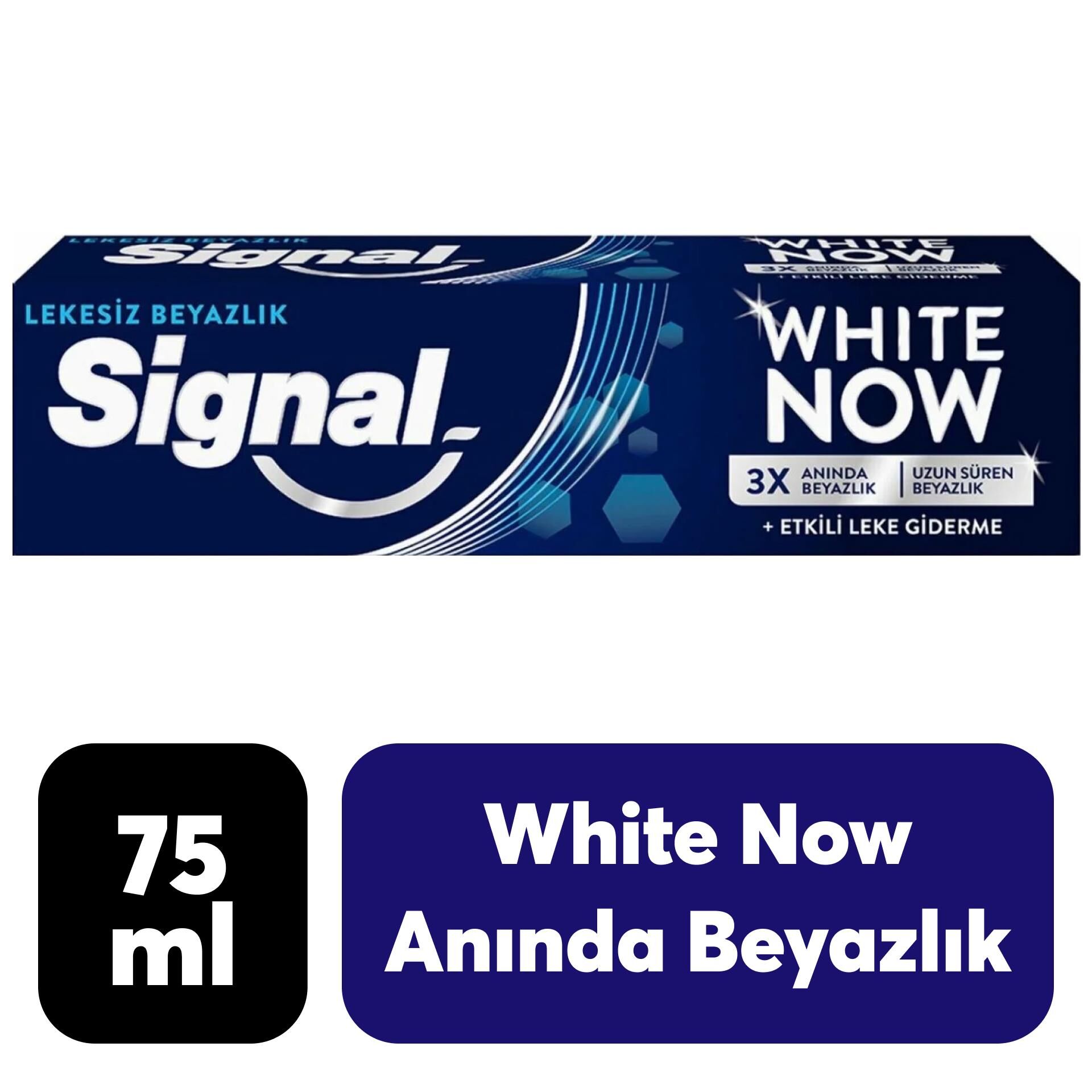Diş Macunu Signal 75 ml White Now 3X Anında Beyazlık Lekesiz Beyazlık