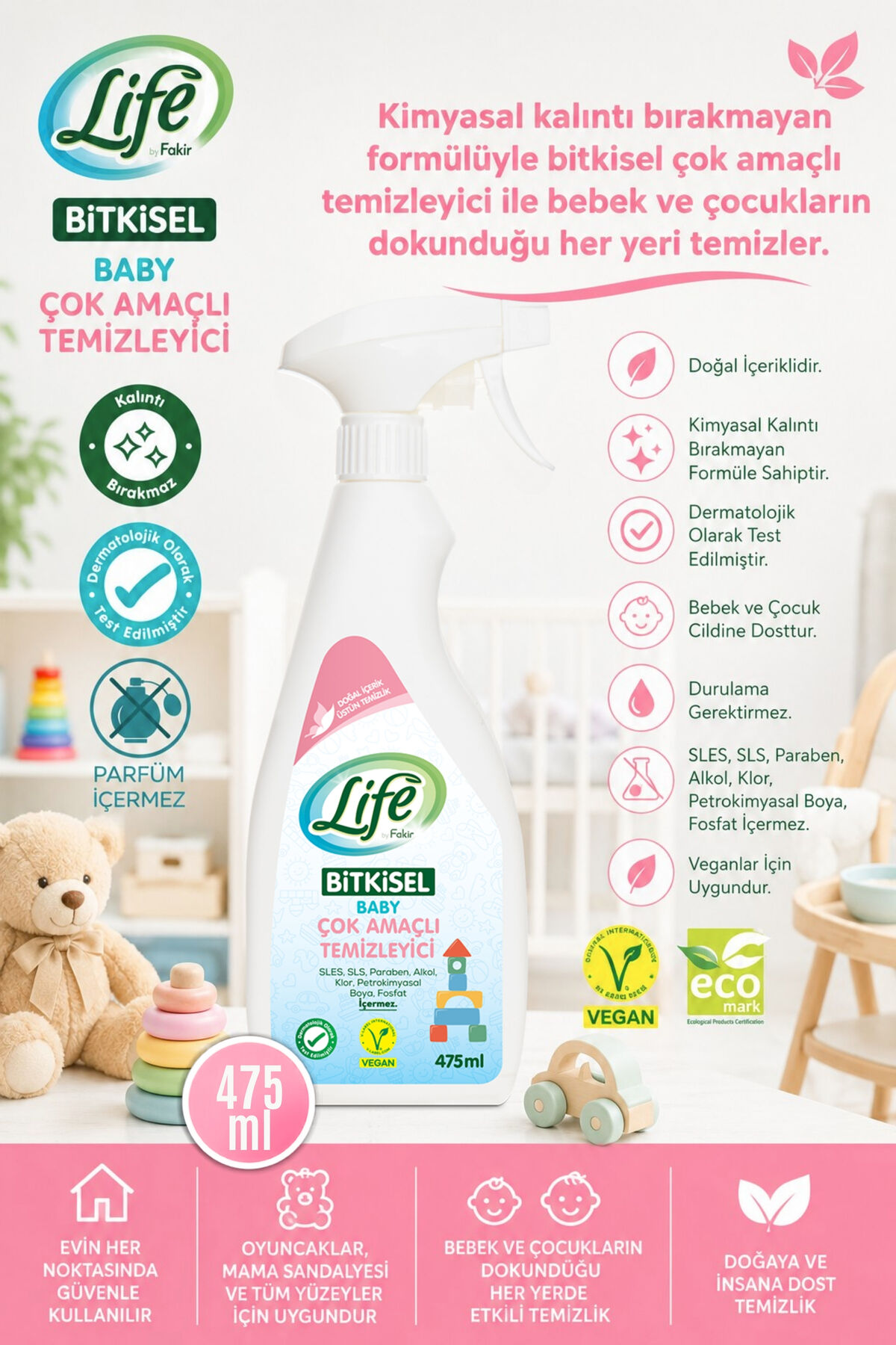 Life By Fakir Bitkisel Bebek Çok Amaçlı Temizleyici 475 ml