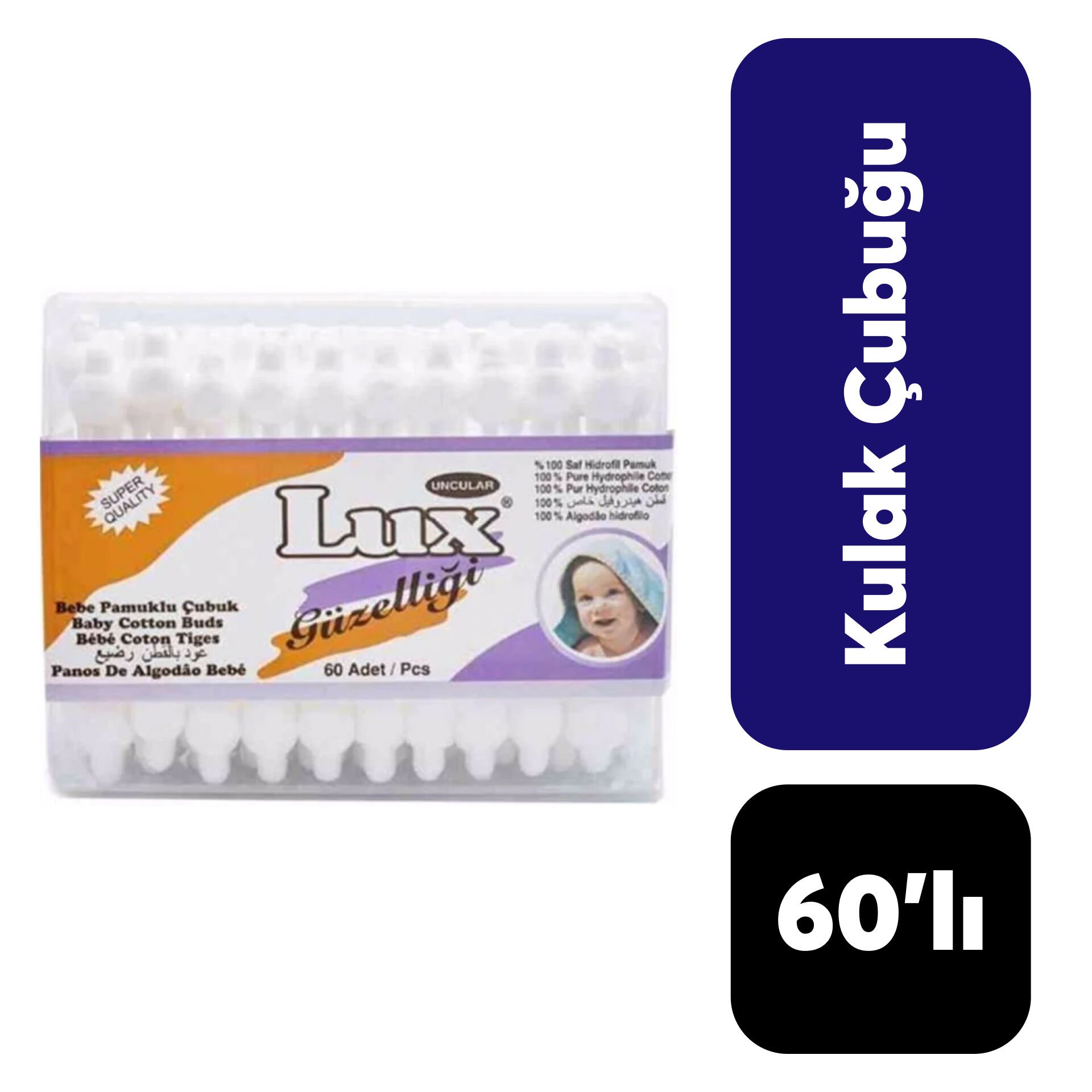 Kulak Çubuğu Lux Bebek Pamuklu 60'lı