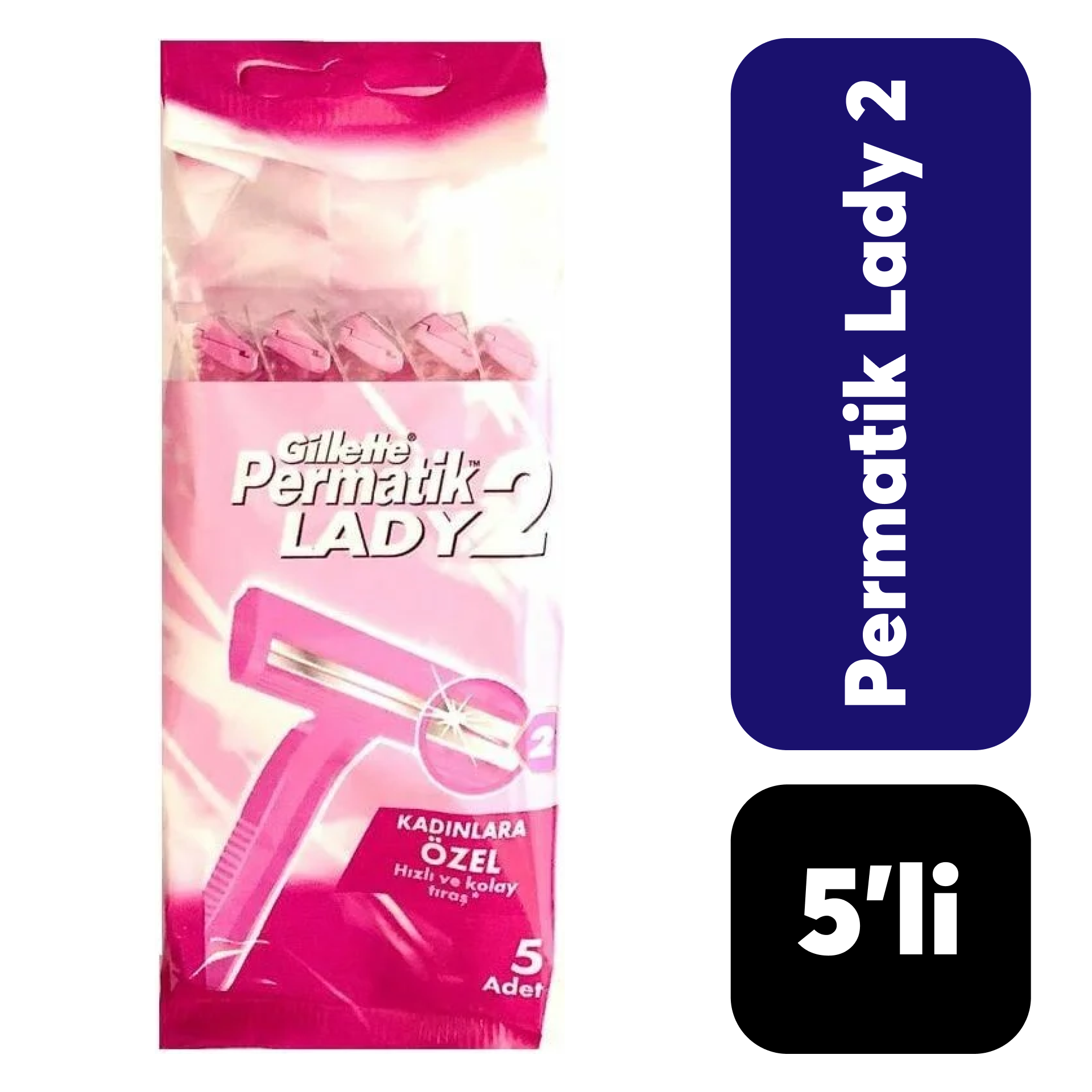 Poşet Gillette Permatik Lady 2 Bıçak 5'li