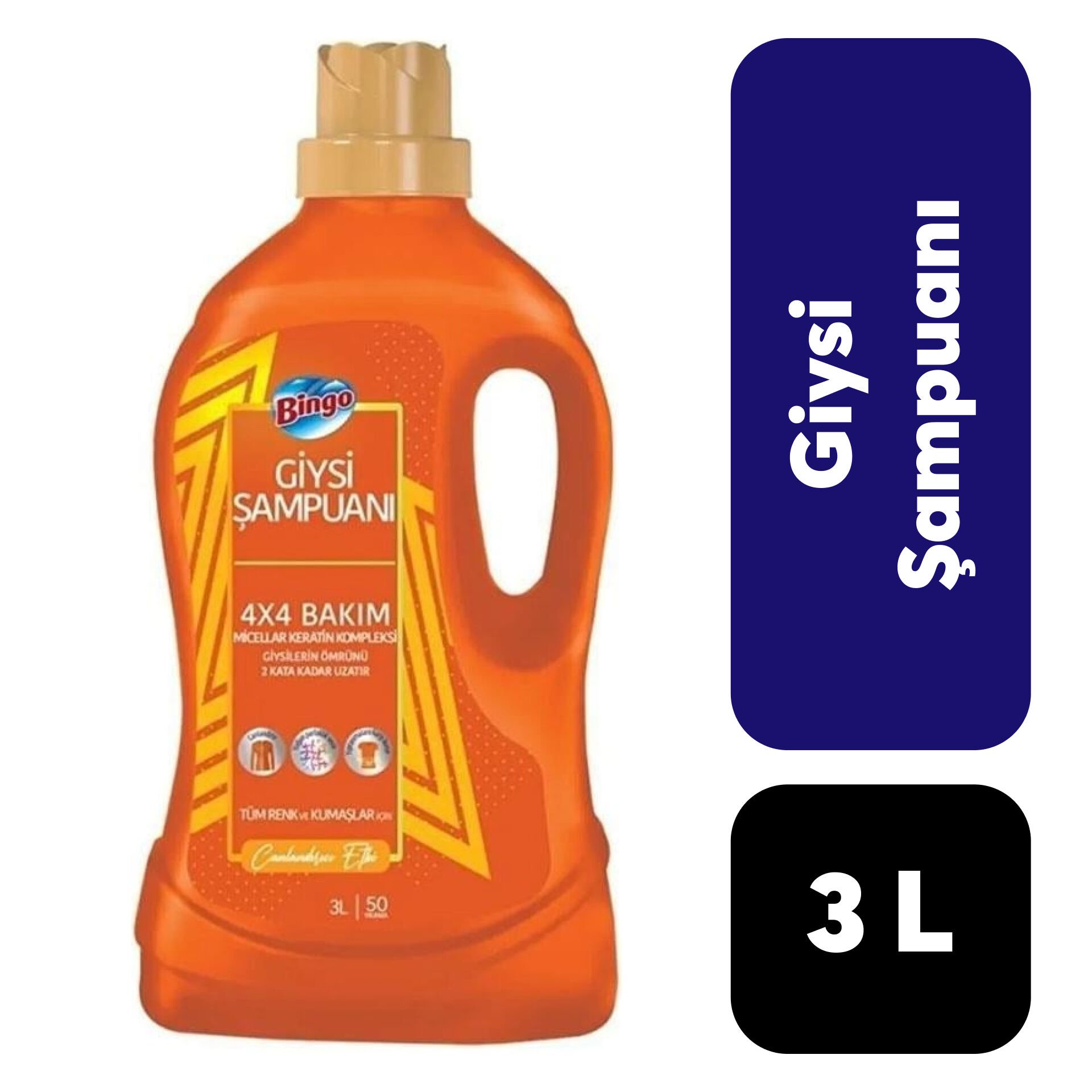 Sıvı Deterjan Bingo Giysi Şampuanı 3 L Canlandırıcı