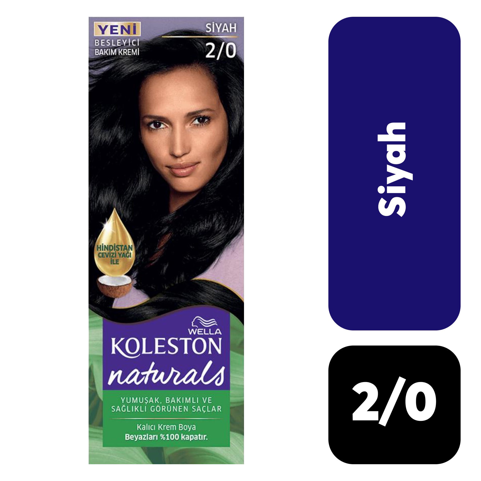 Doğal Koleston Naturals .2/0 Siyah