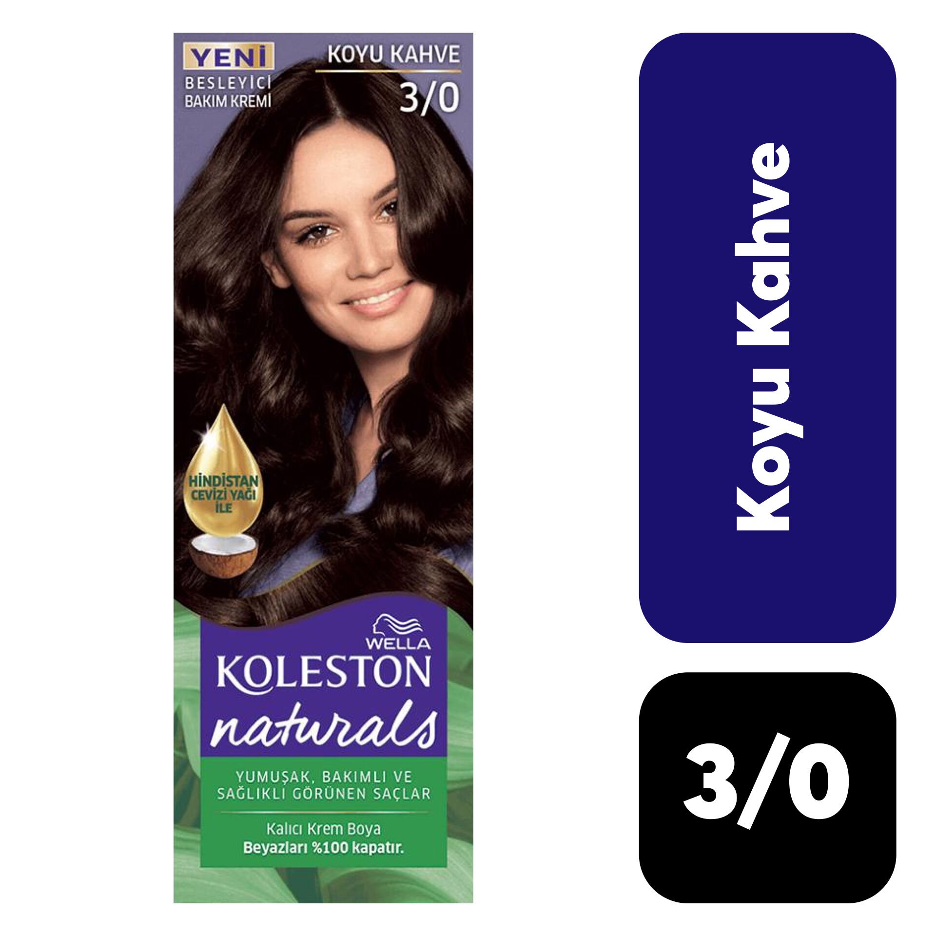 Doğal Koleston Naturals .3/0 Koyu Kahve