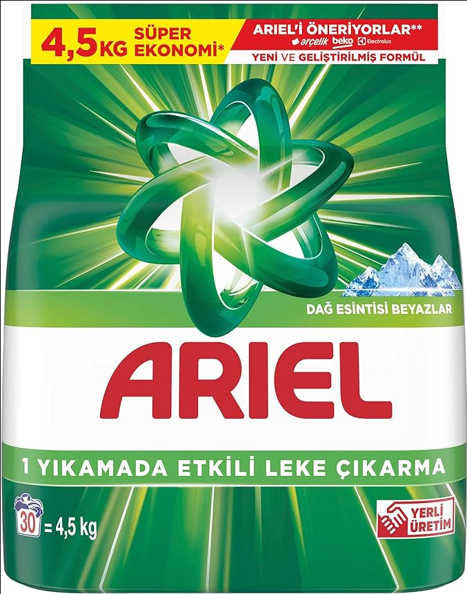 Ariel Dağ Esintisi 4,5 Kg Hızlı Çözünme Toz Çamaşır Deterjanı