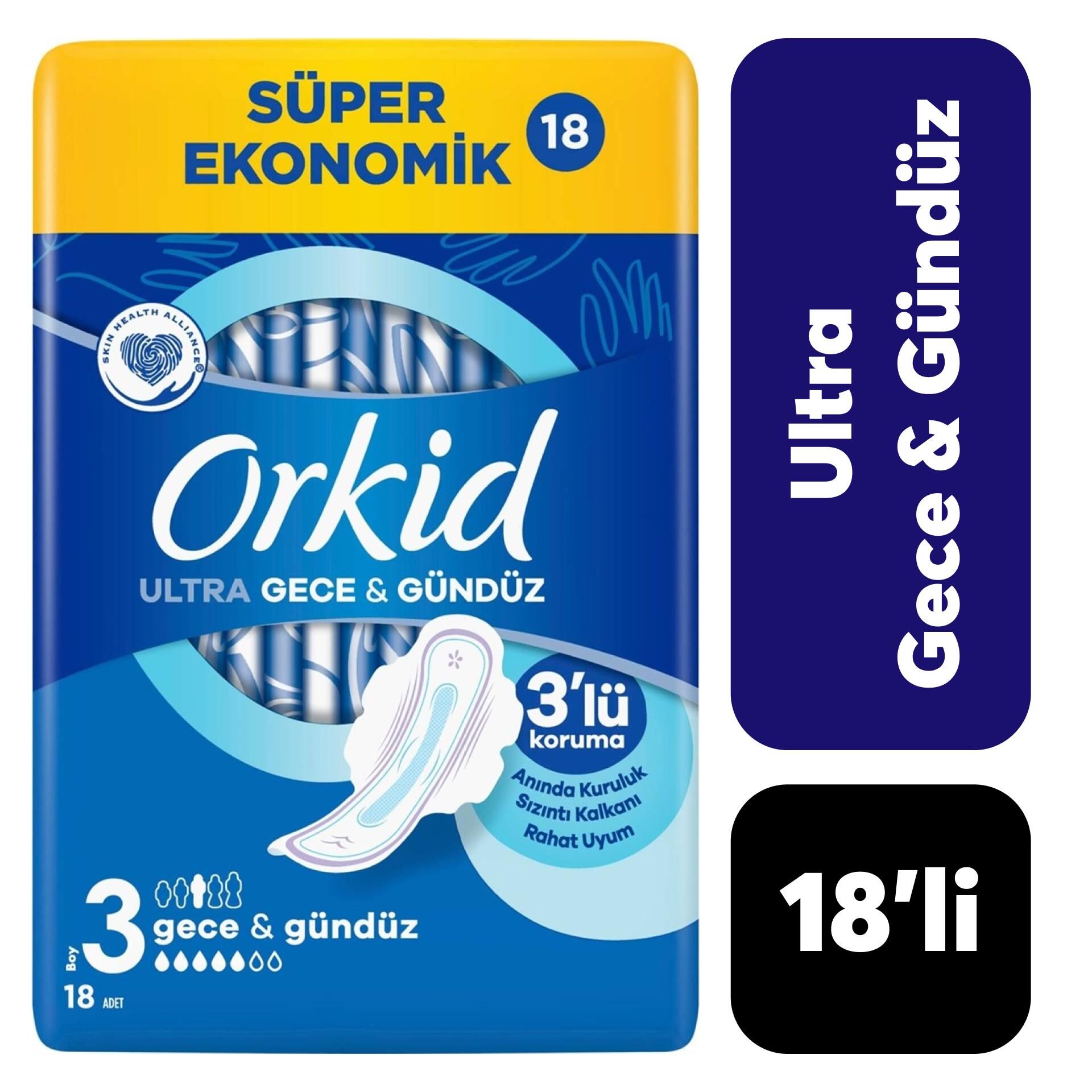 Orkid Ped Ultra 4’lü Gece Extra 18’li