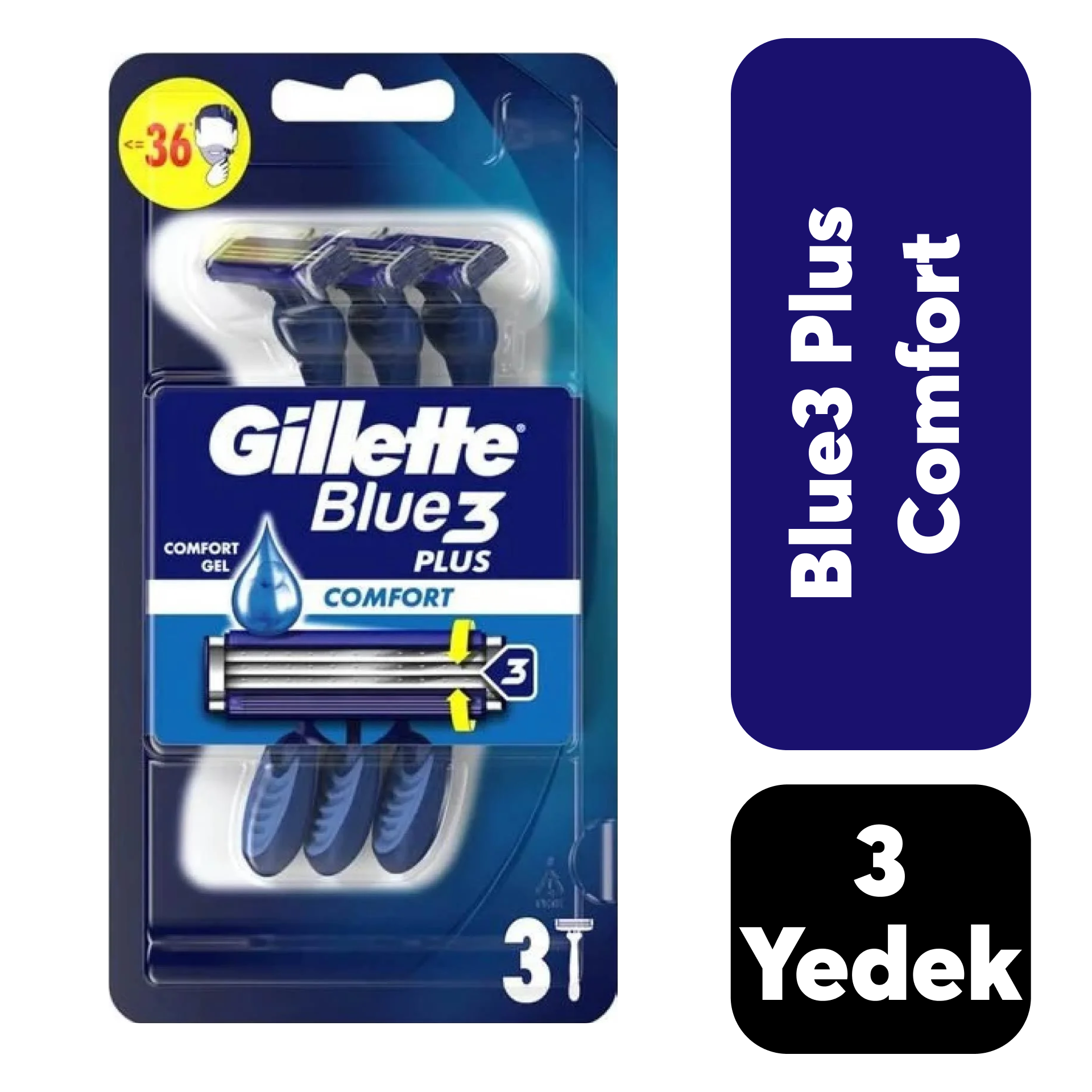 Poşet Gillette Tıraş Bıçağı Blue3 3'lü Comfort Plus