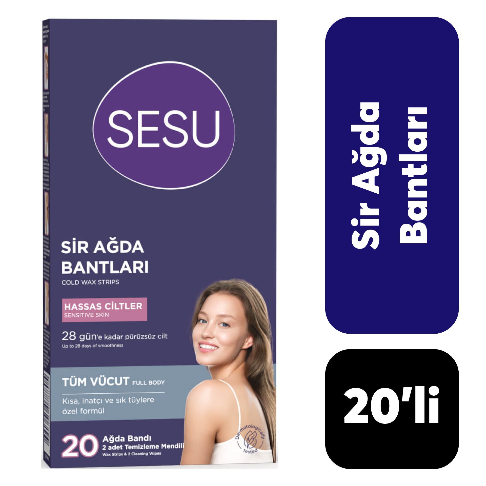 Sesu Ağda Bantı Hassas Cilt 20'li