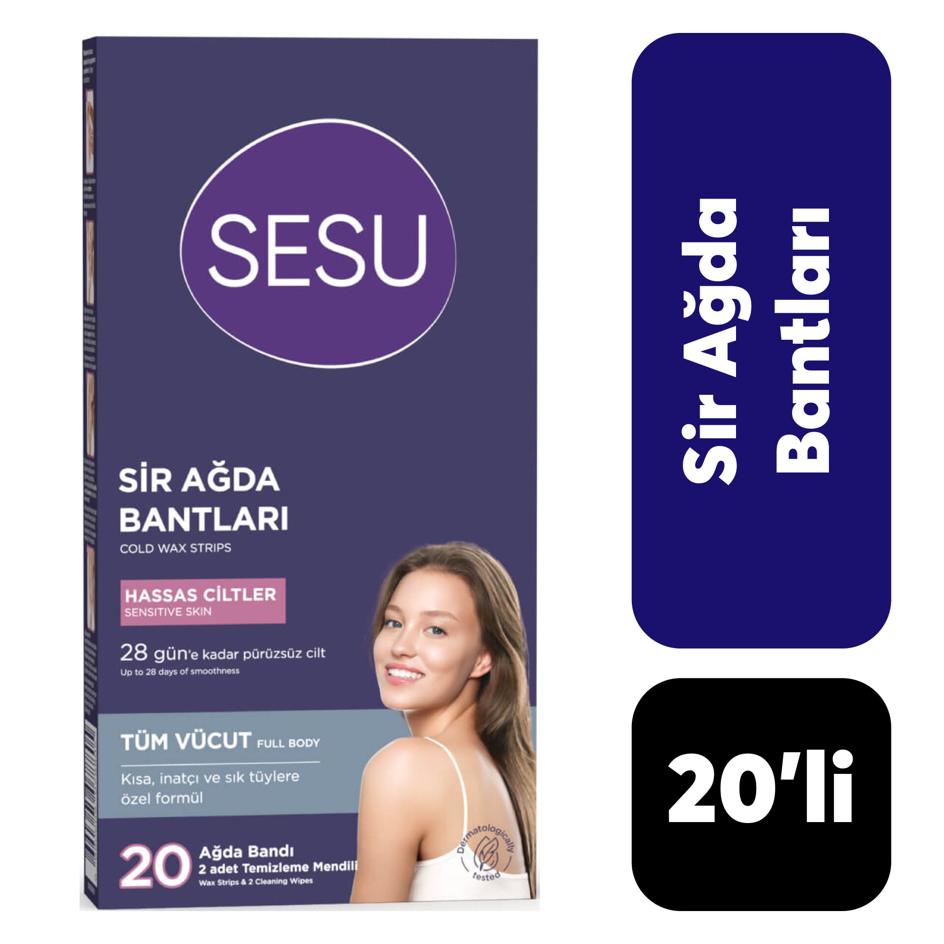 Sesu Ağda Bantı Hassas Cilt 20'li