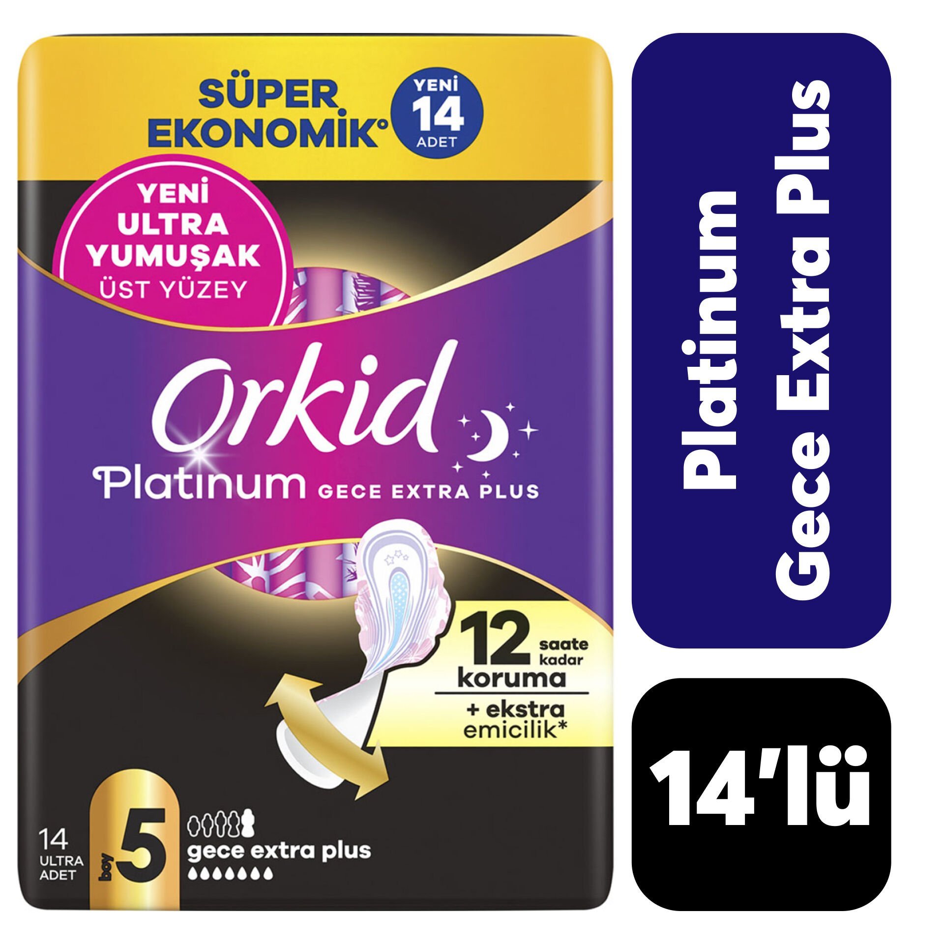 Orkid Ped Platinum 4'lü Gece Extra Plus 14'lü