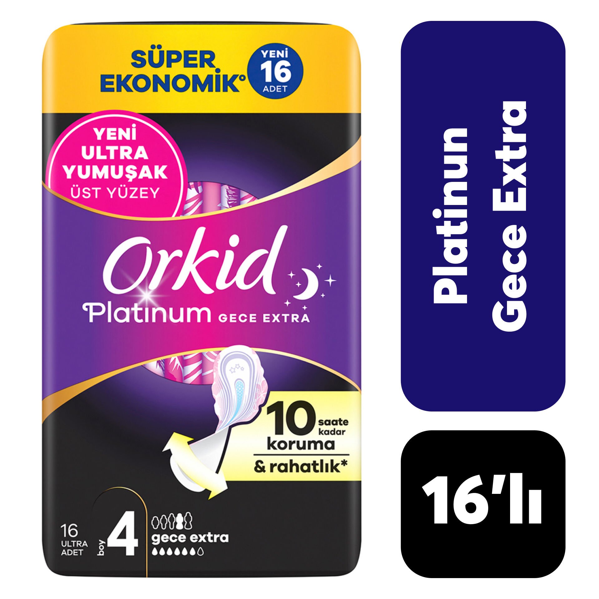 Orkid Ped Platinum 4'lü Gece Extra 14'lü