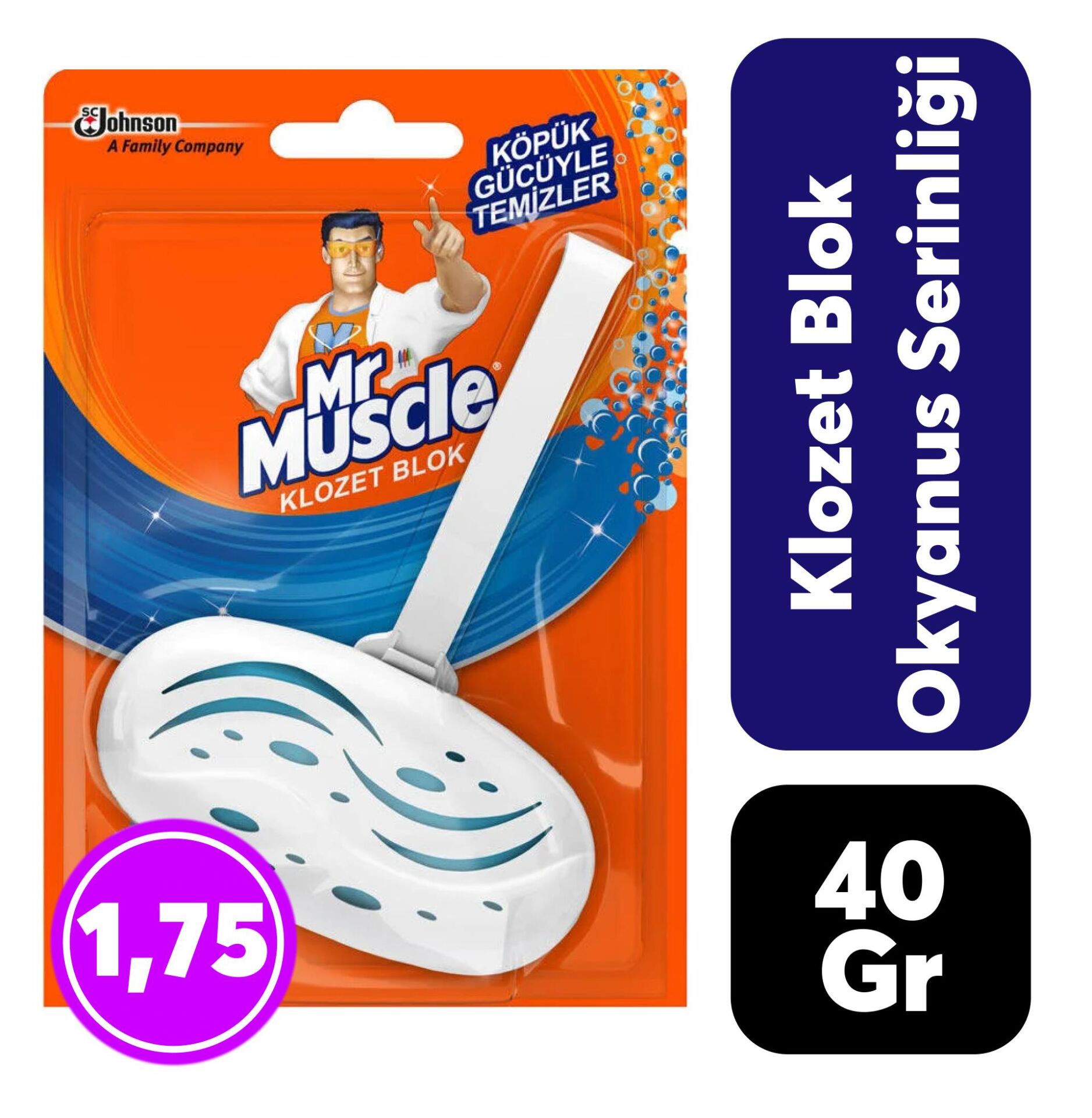 ..Mr.Muscle Klozet Blok 40 gr Okyanus Serinliği