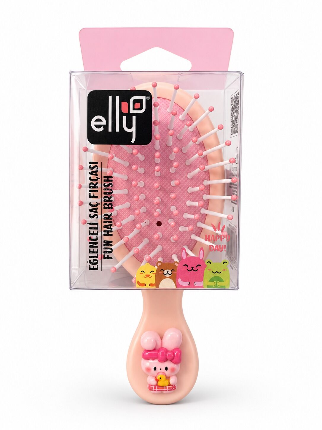 Elly (0106) Figürlü Mini Saç Fırçası Pembe