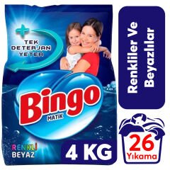Toz Deterjan Bingo 4 Kg Matik Beyazlar Ve Renkliler
