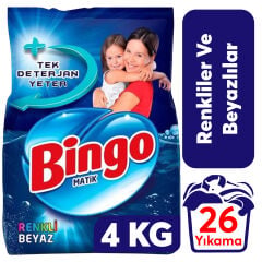 Toz Deterjan Bingo 4 Kg Matik Beyazlar Ve Renkliler***
