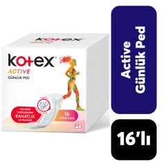 Kotex Hijyenik Ped Günlük Active 16'lı