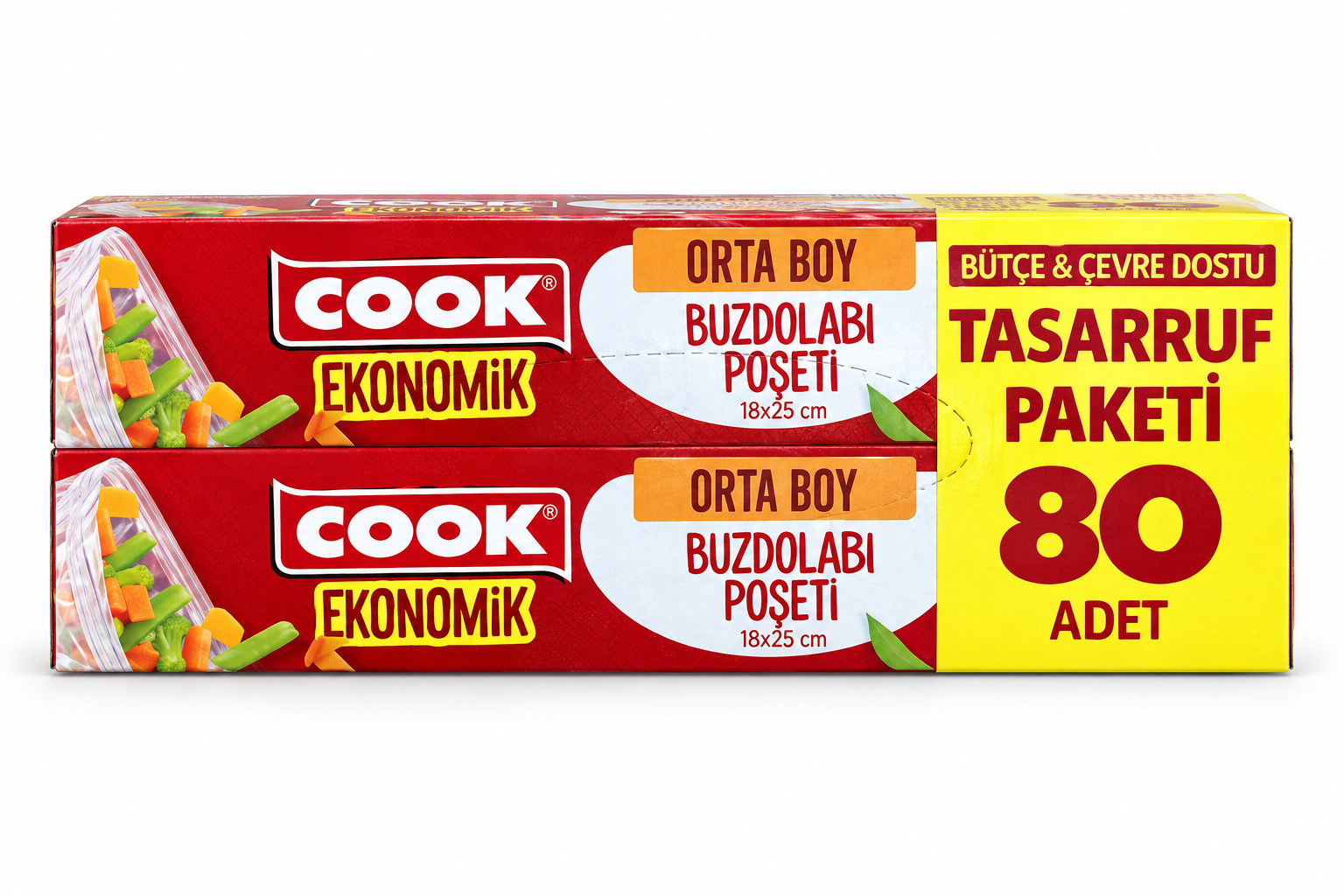 Cook Orta Boy Buzdolabı Poşeti 80 Li 24*35 Cm