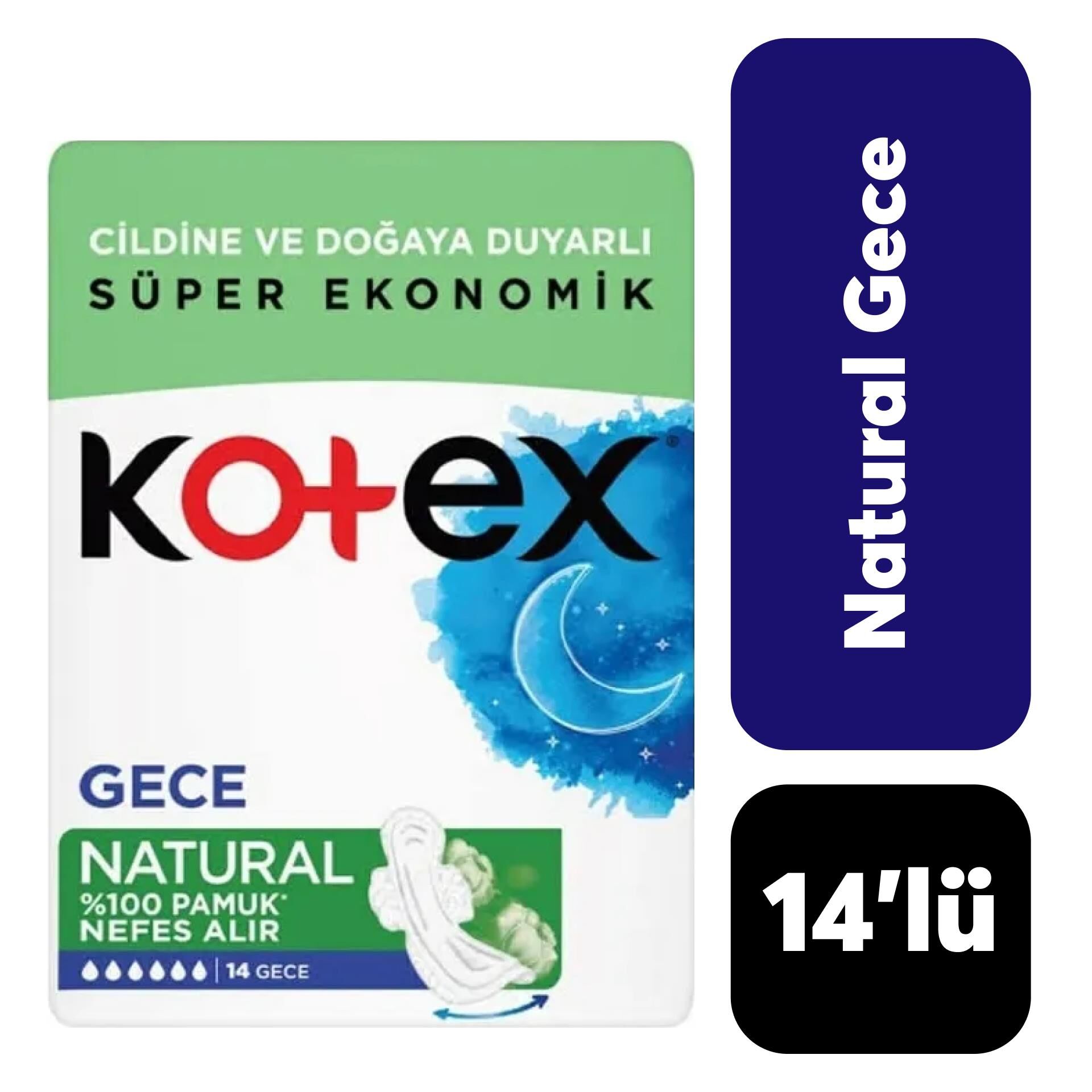 Kotex Hijyenik Ped Natural Gece 14'lü