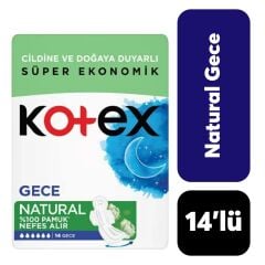 Kotex Hijyenik Ped Natural Gece 14'lü