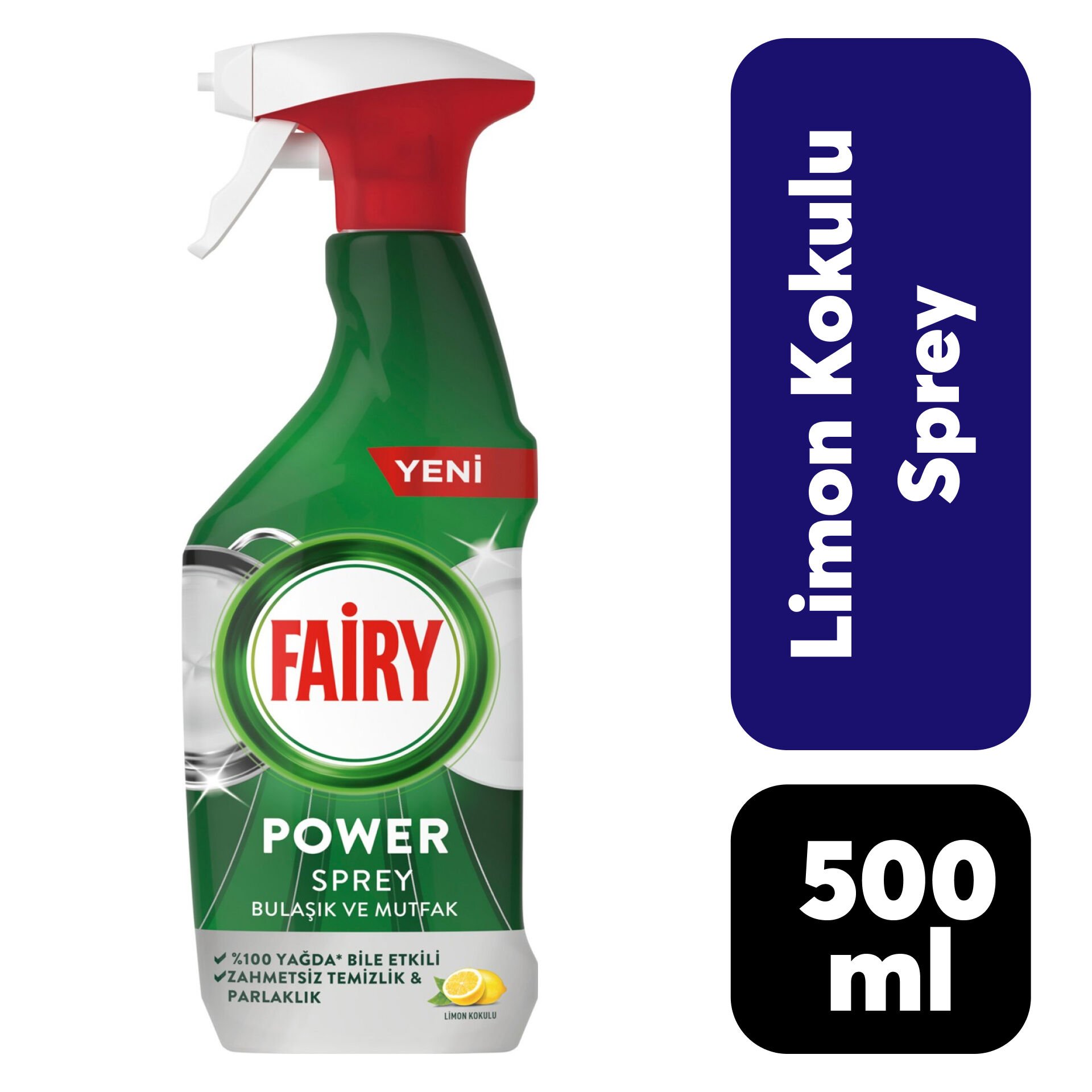 Çözücü Sprey Fairy 500 ml Bulaşık ve Mutfak Limon Kokulu
