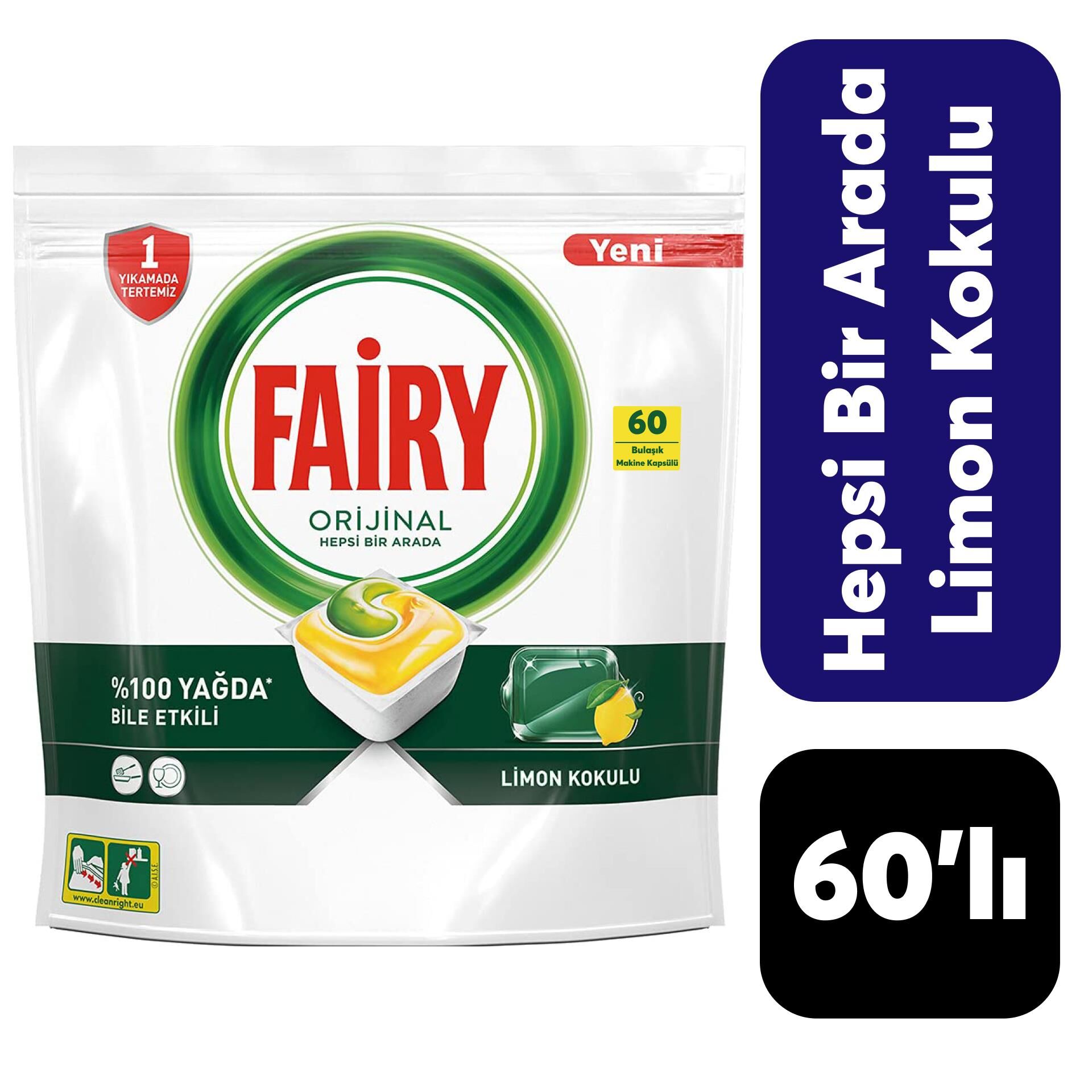Bulaşık Tableti Fairy Hb 60'lı Limon