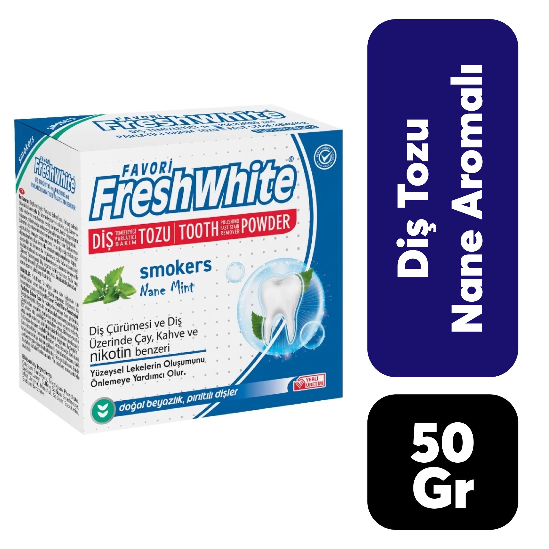 Fresh White Diş Tozu 50 gr Nane