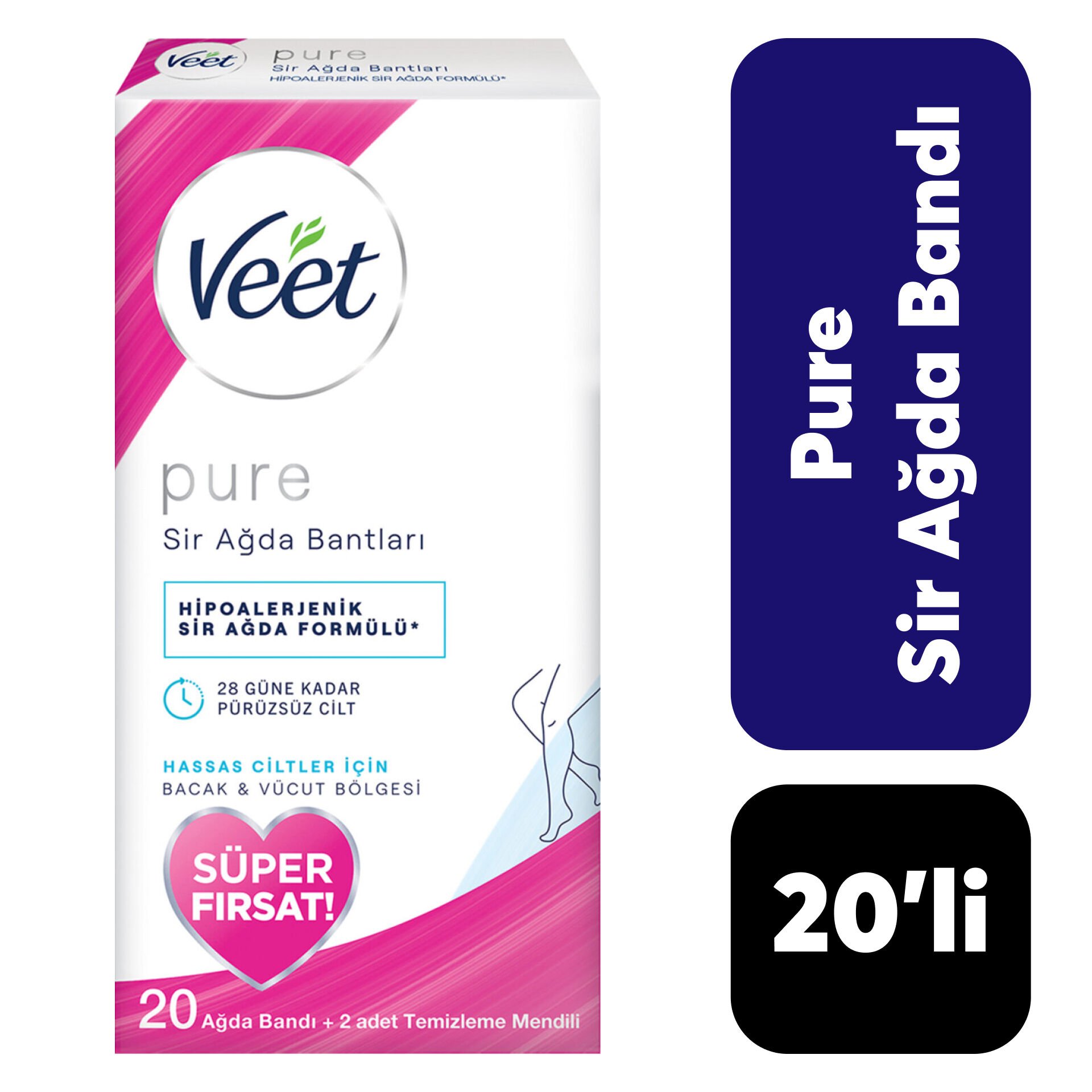 Veet Sir Ağda Bandı 20’li Pure