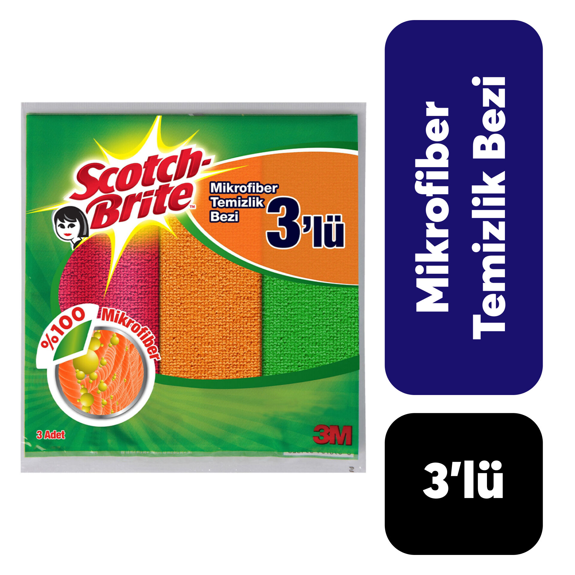 Scotch Brite Temizlik Bezi 3'lü Mikrofiber