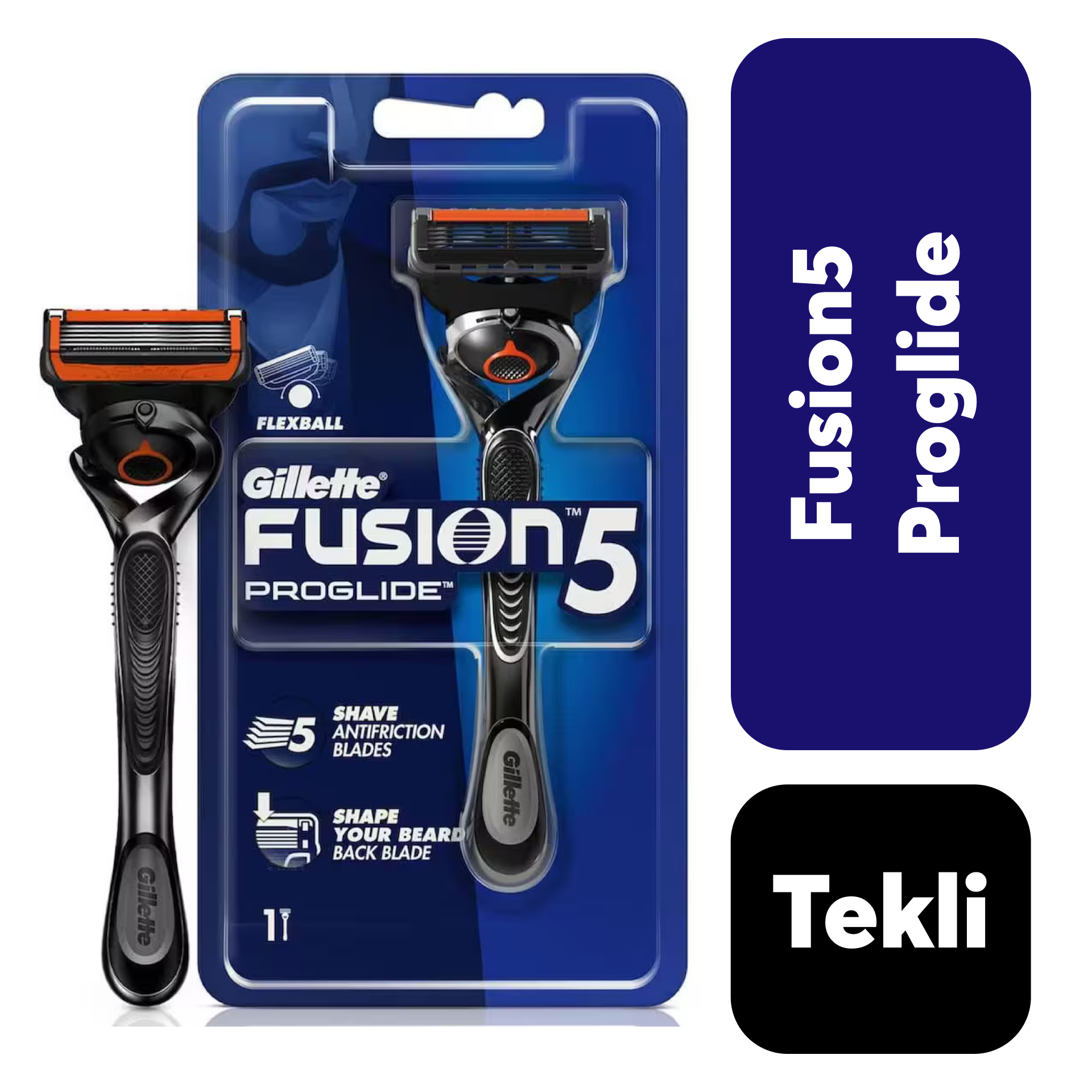 Gillette Fusion Proglide Flexball Makine + 1 Yedek