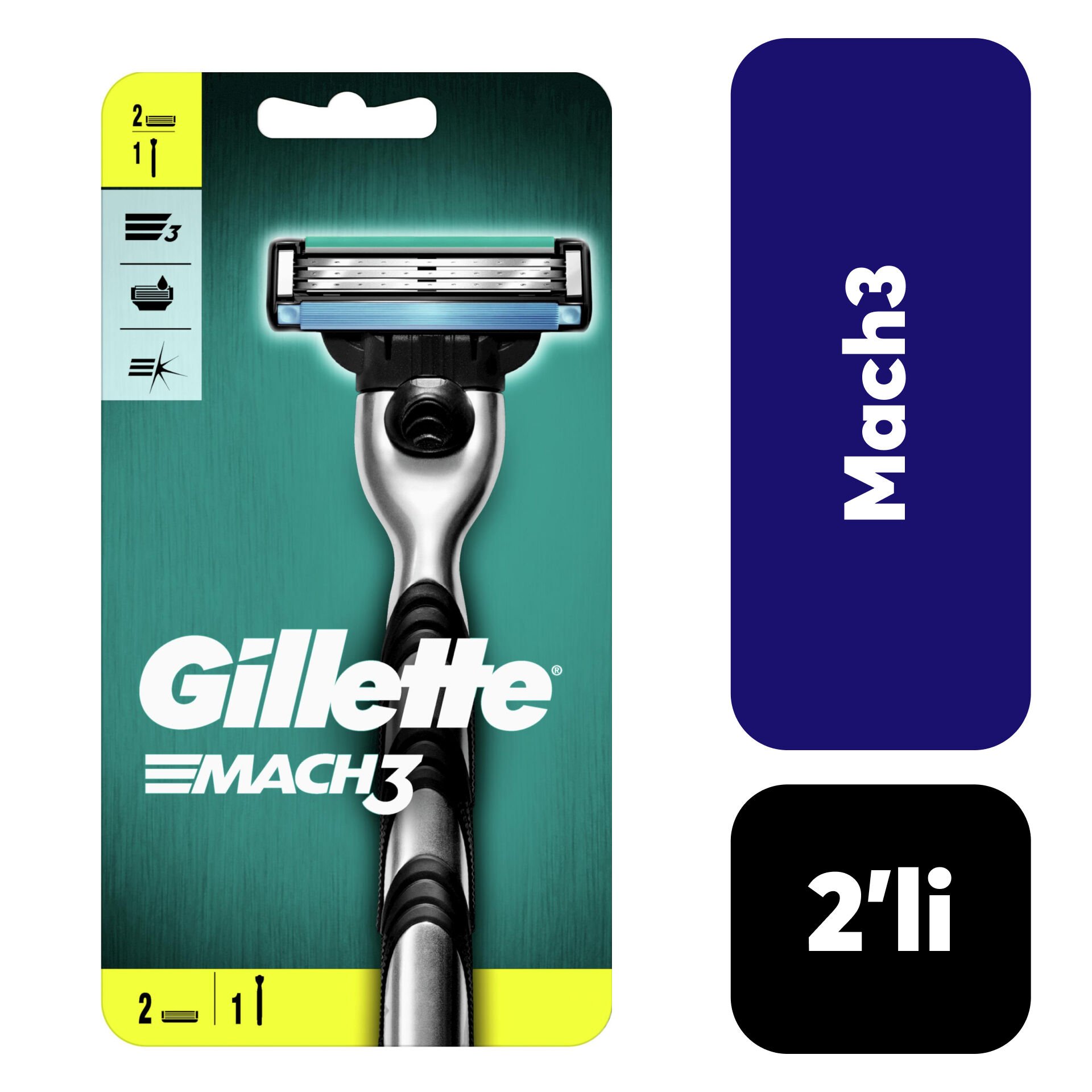Gillette Mach3 Makine + 2 Başlık
