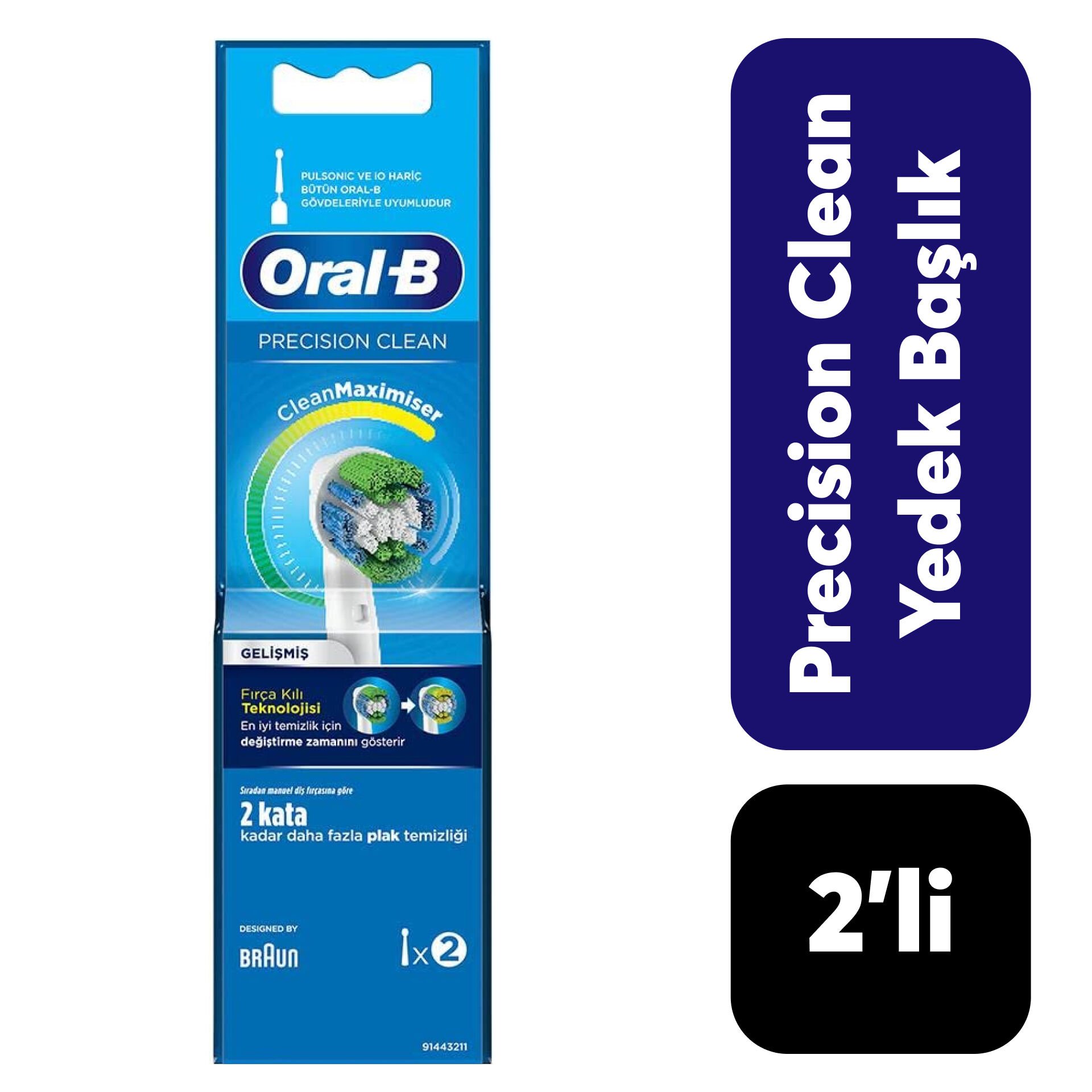 Yedek Oral-B Precision Clean 2'li Başlık