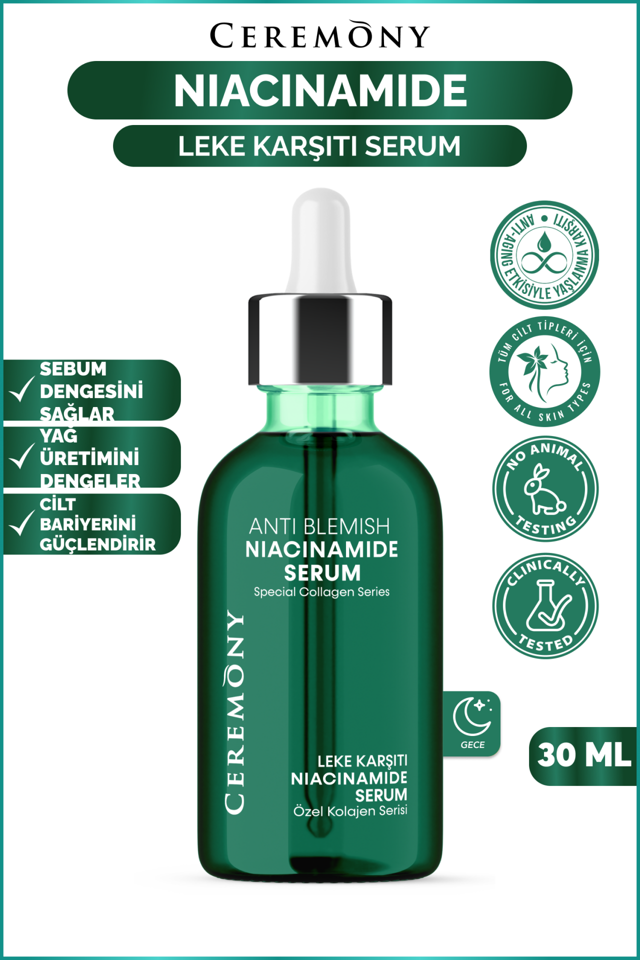 Ceremony 30 ml Serum Niacinamide Onarıcı