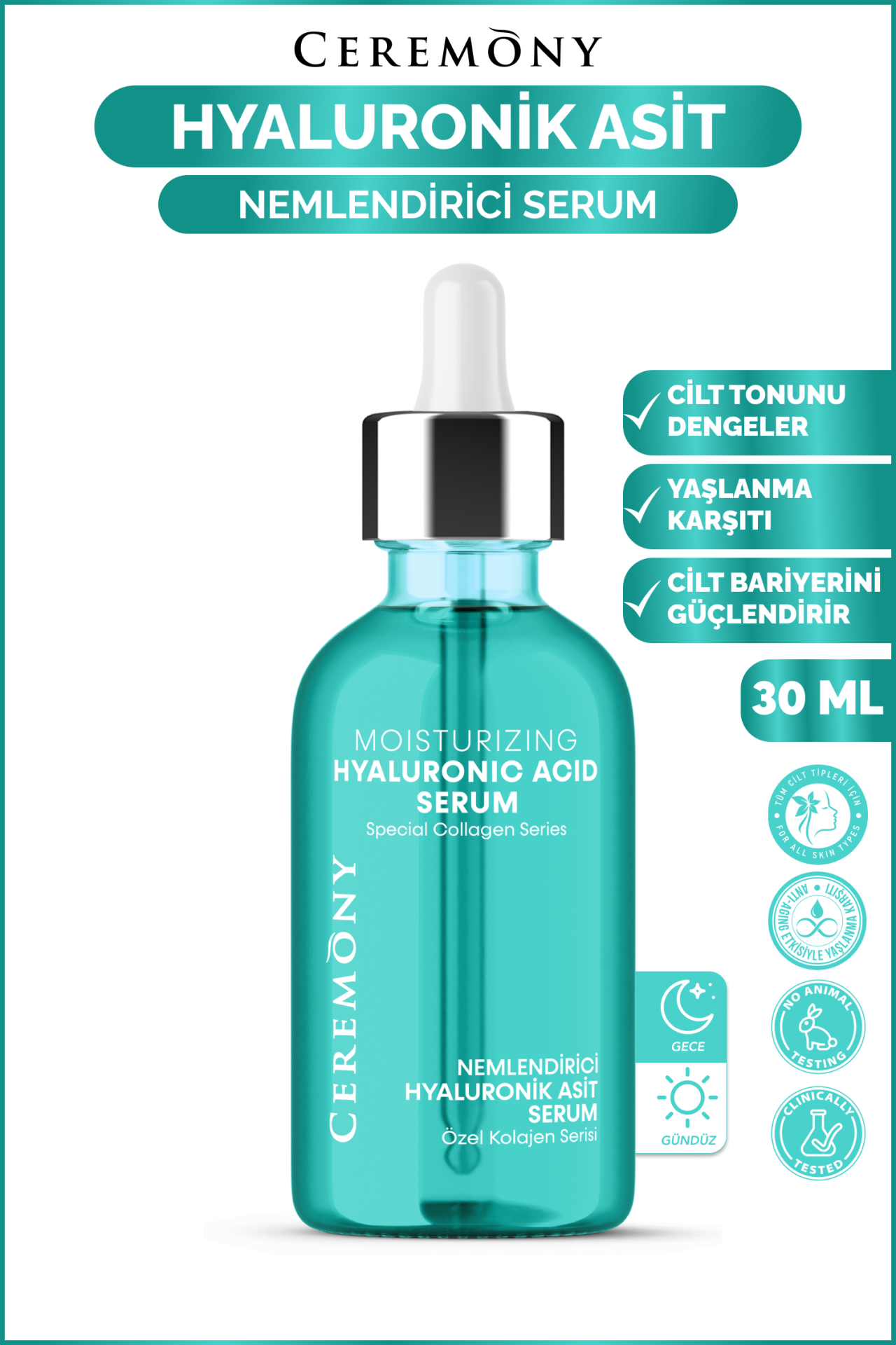 Ceremony 30 ml Serum Hyaluronik Asit Nemlendirici