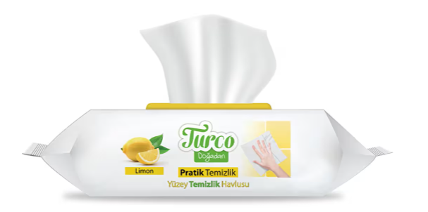 Baby Turco Yüzey Temizleme Havlusu 100 Adet Limon Kokulu
