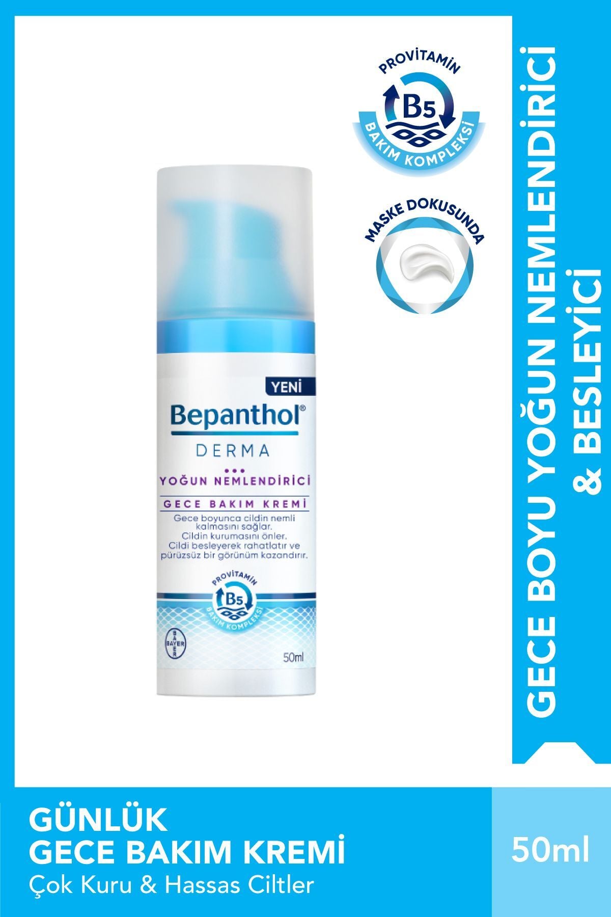 Bepanthol Gece Kremi 50 ml Yoğun Nemlendirici