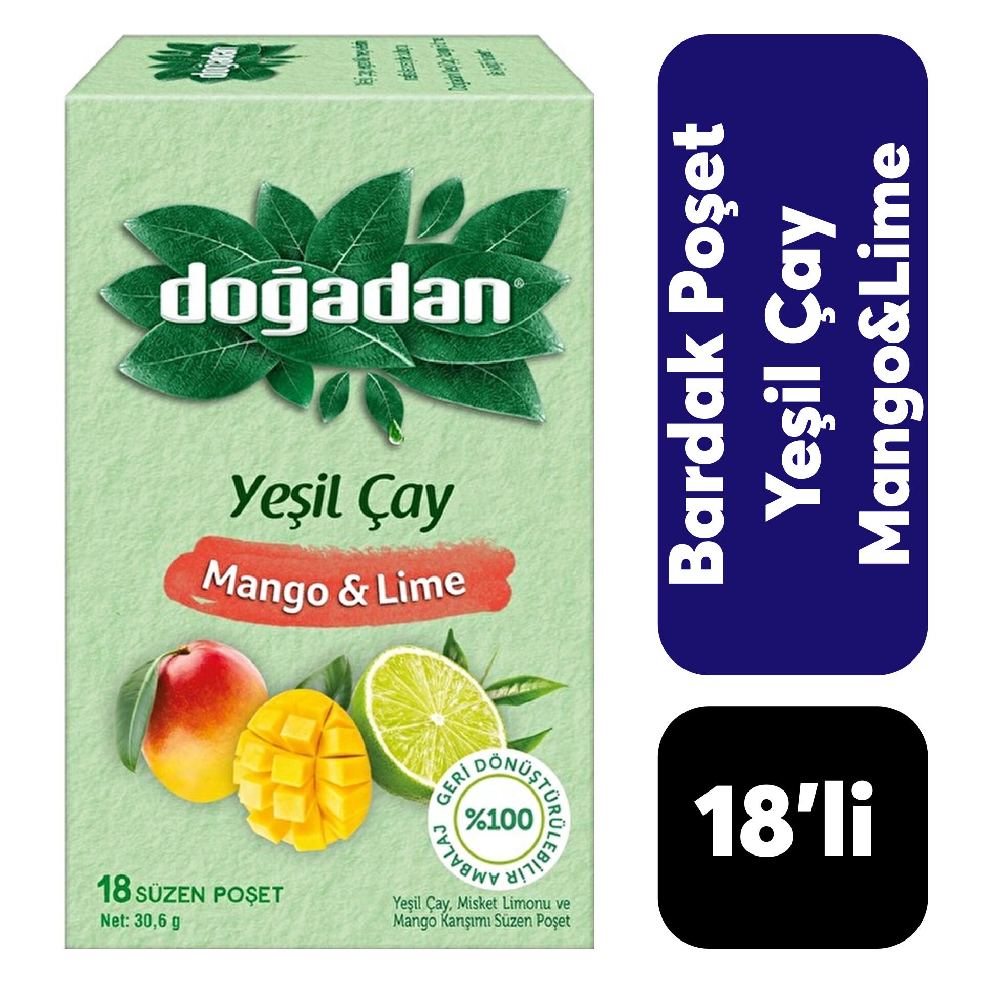 .Doğadan 18’li Yeşil Çay Mango & Lime