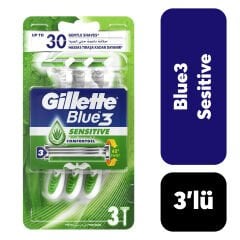 Poşet Gillette Blue3 Sensitive Kullan At Tıraş Bıçağı 3'lı