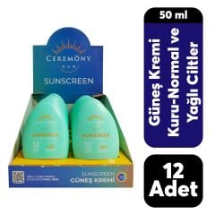 ....Ceremony 50 Spf Güneş Kremi 50 ml Yağlı Ciltler 6'lı + Kuru ve Normal Ciltler 6'lı