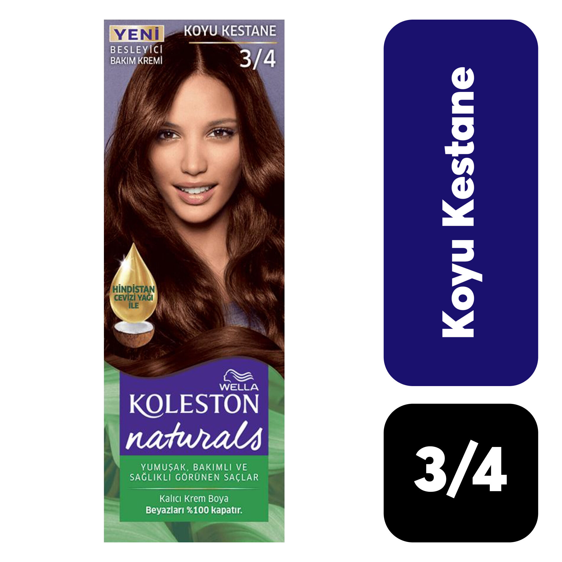 Doğal Koleston Naturals .3/4 Koyu Kestane Saç Boyası