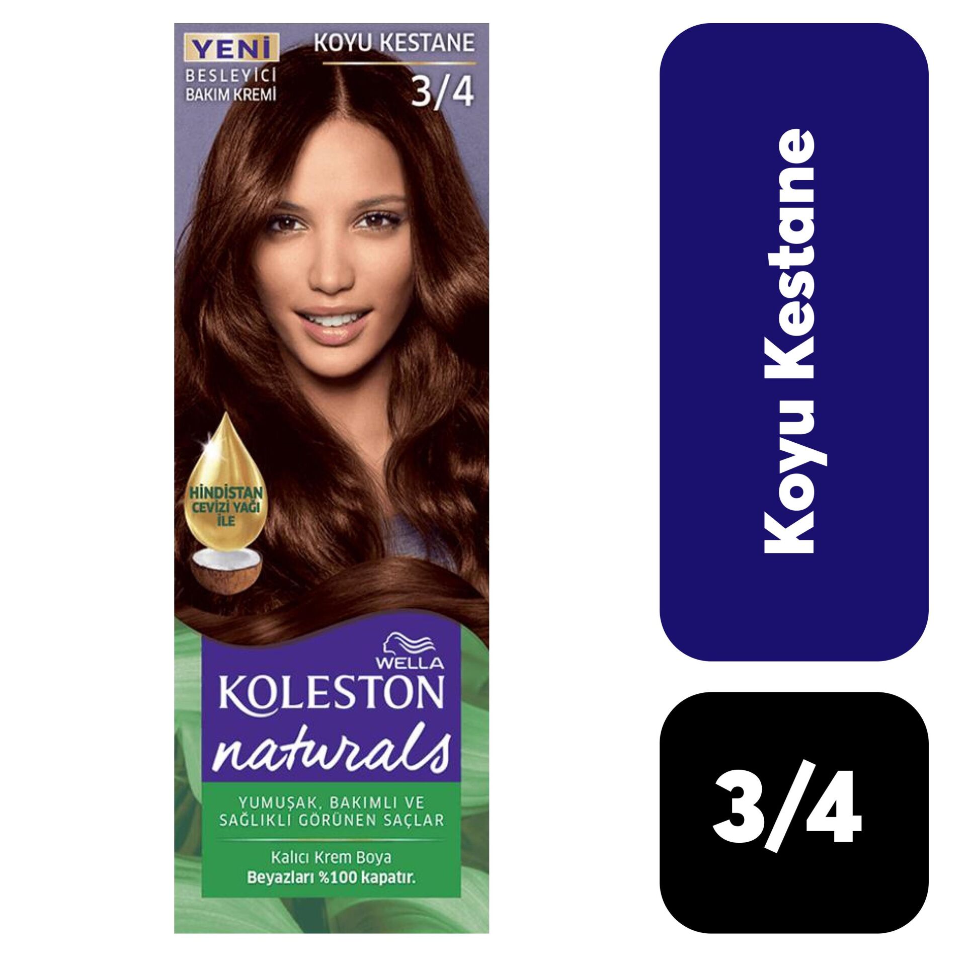 Doğal Koleston Naturals .3/4 Koyu Kestane Saç Boyası