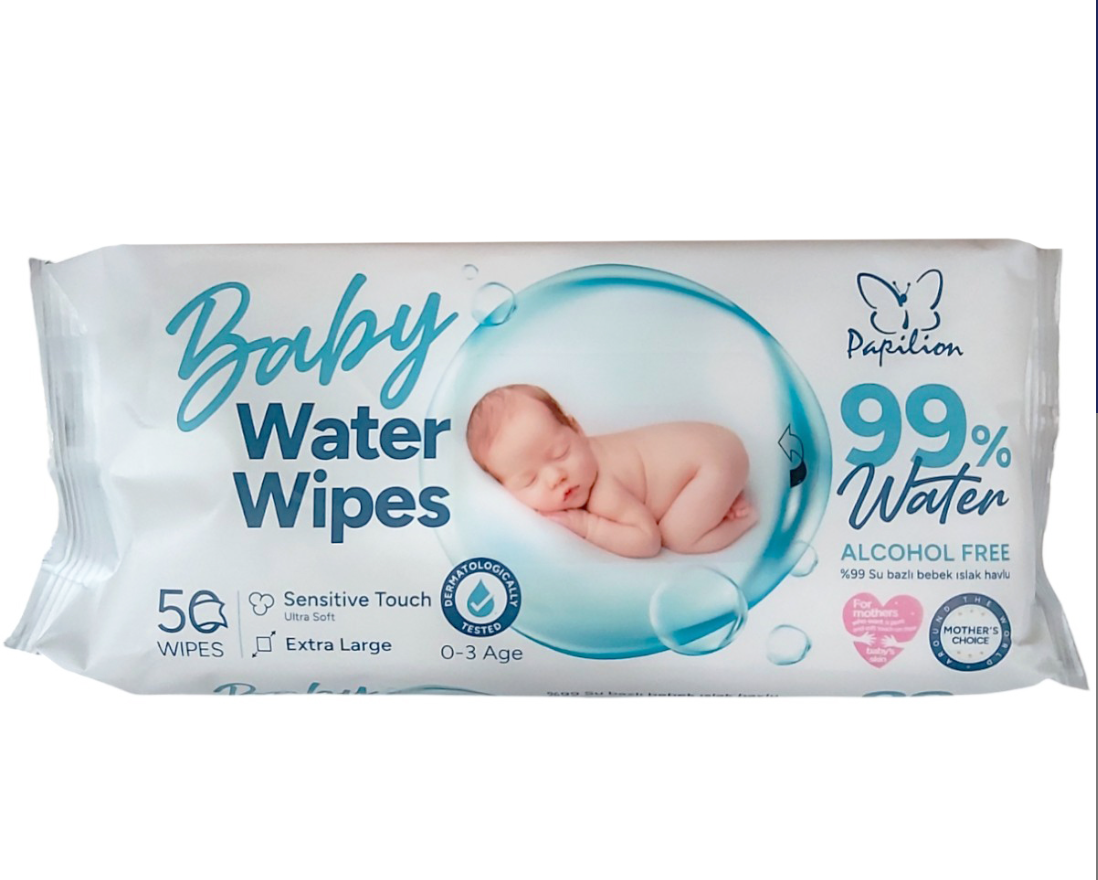 Baby Water Wipes Su Bazlı Islak Havlu 50'li