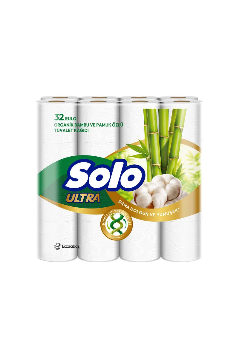 Solo Ultra Tuvalet Kağıdı 32 Rulo Organik Bambu ve Pamuk Özlü